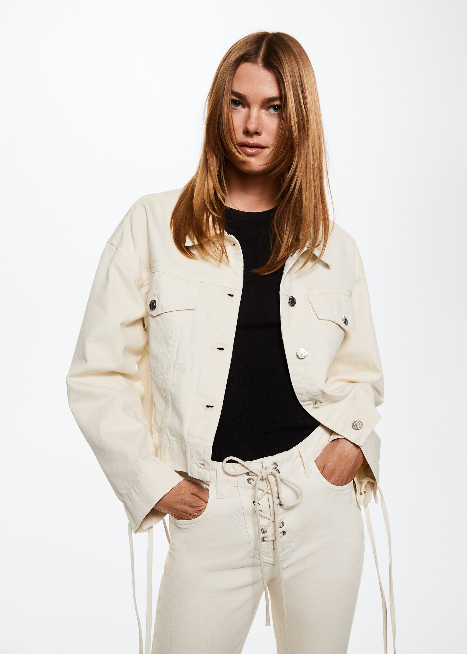 Denim jacket with drawstrings - Medium plane