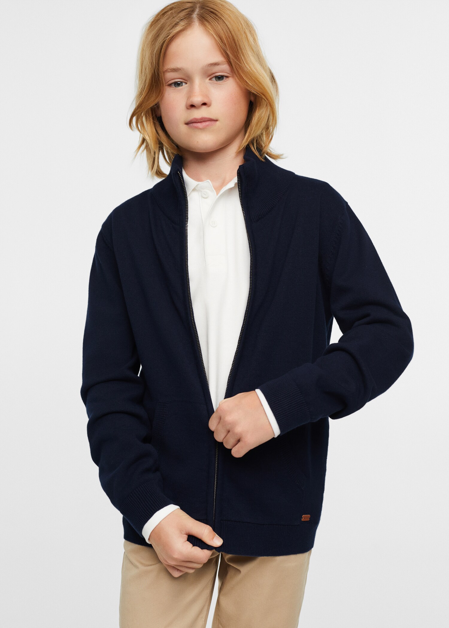Zipped knit cardigan - Medium plane
