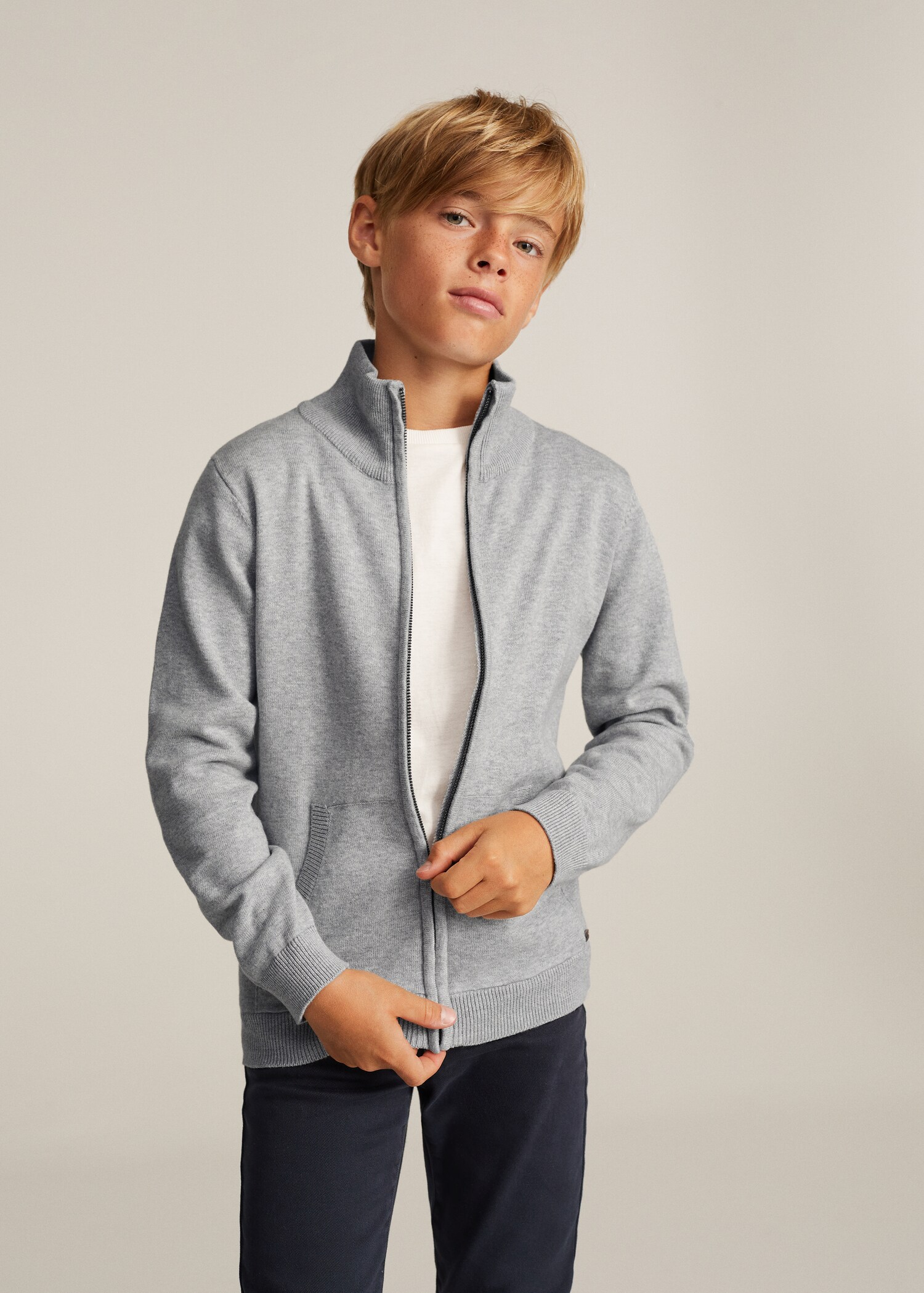 Zipped knit cardigan - Medium plane
