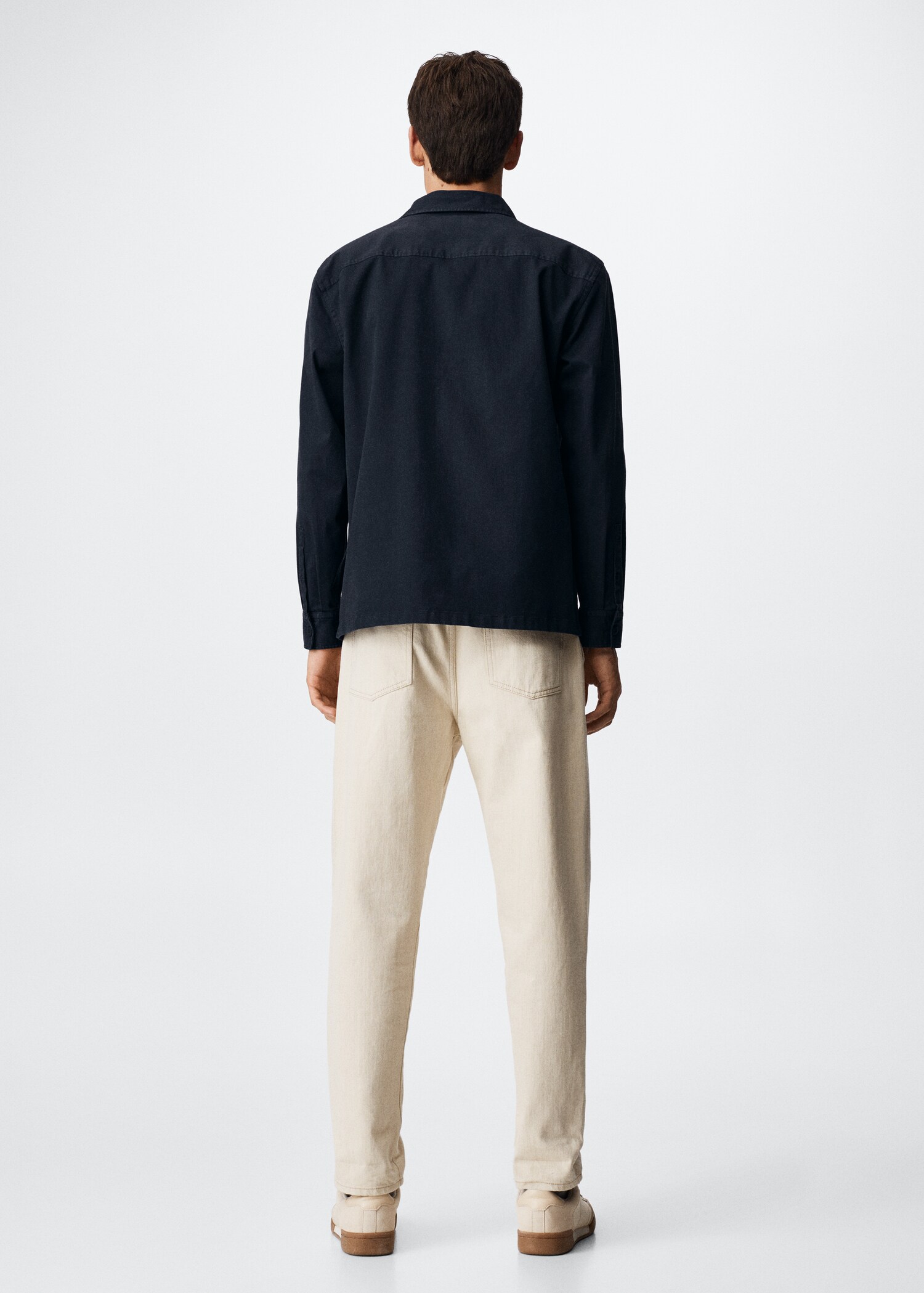 Chest-pocket cotton overshirt - Reverse of the article