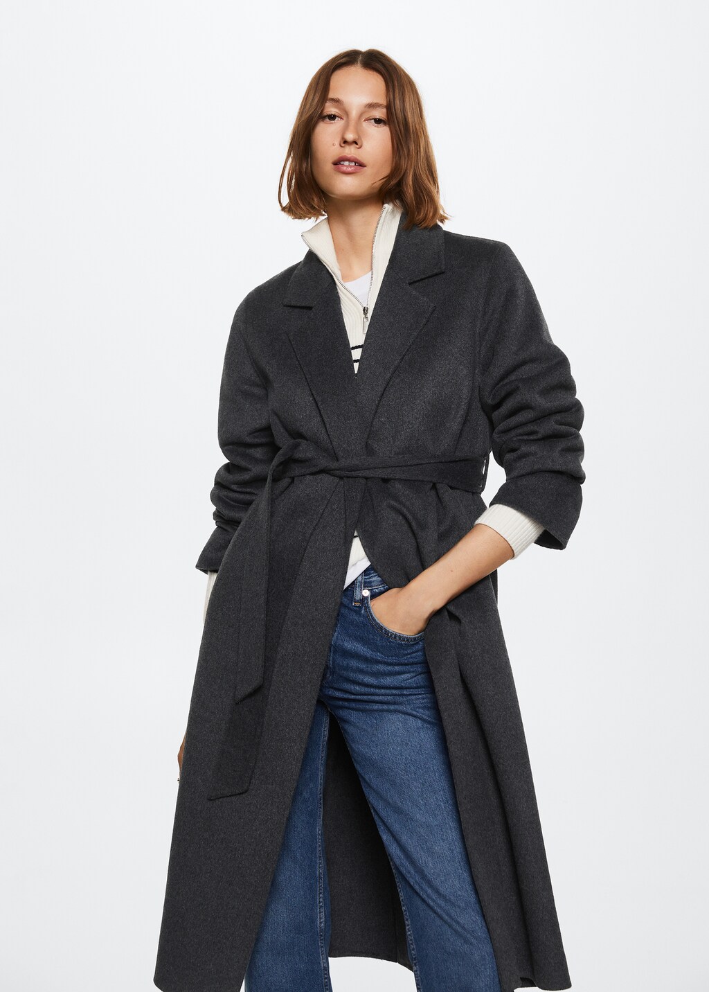 Belt handmade coat - Woman | MANGO Taiwan area