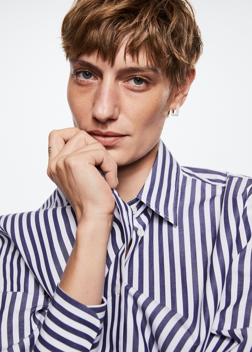 Regular-fit striped poplin shirt | MANGO Kosovo
