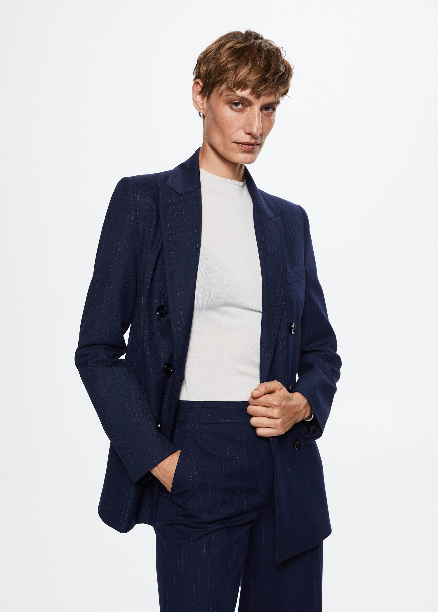 Pinstripe suit trousers - Details of the article 1