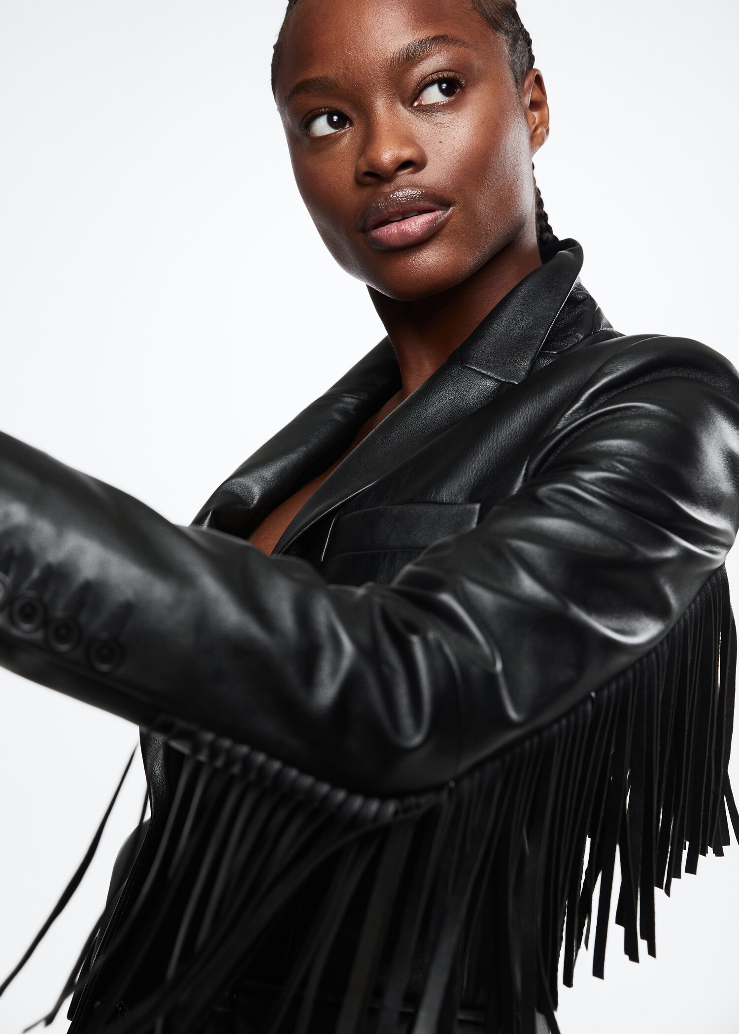 Fringed leather jacket - Details of the article 1