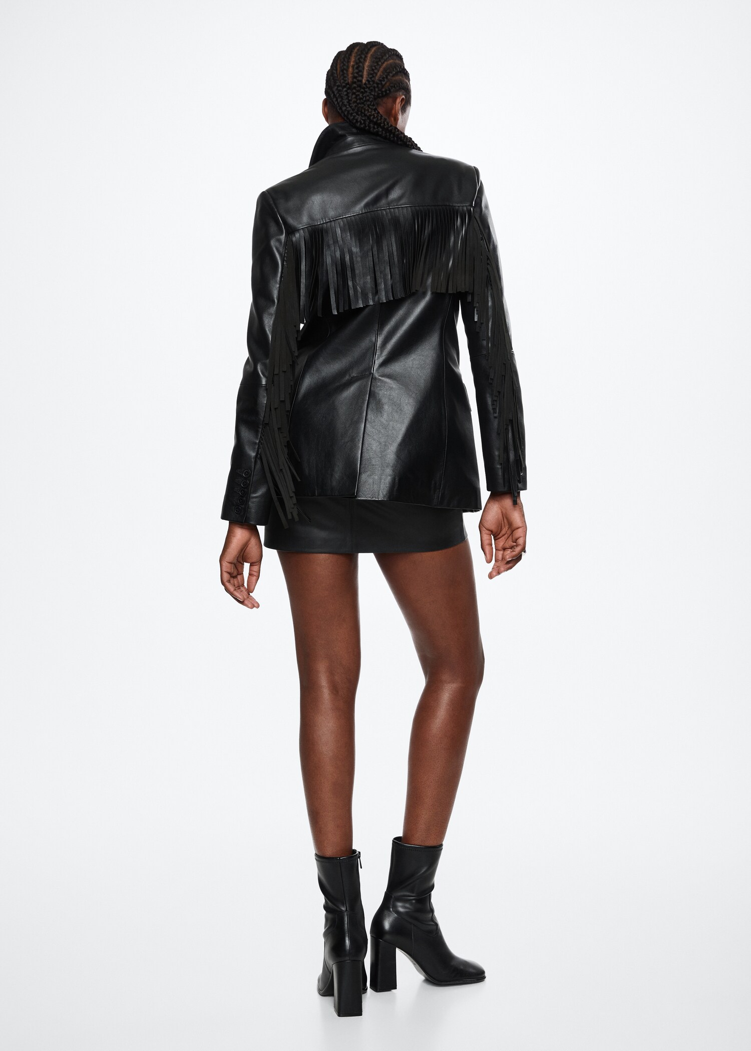 Fringed leather jacket - Reverse of the article
