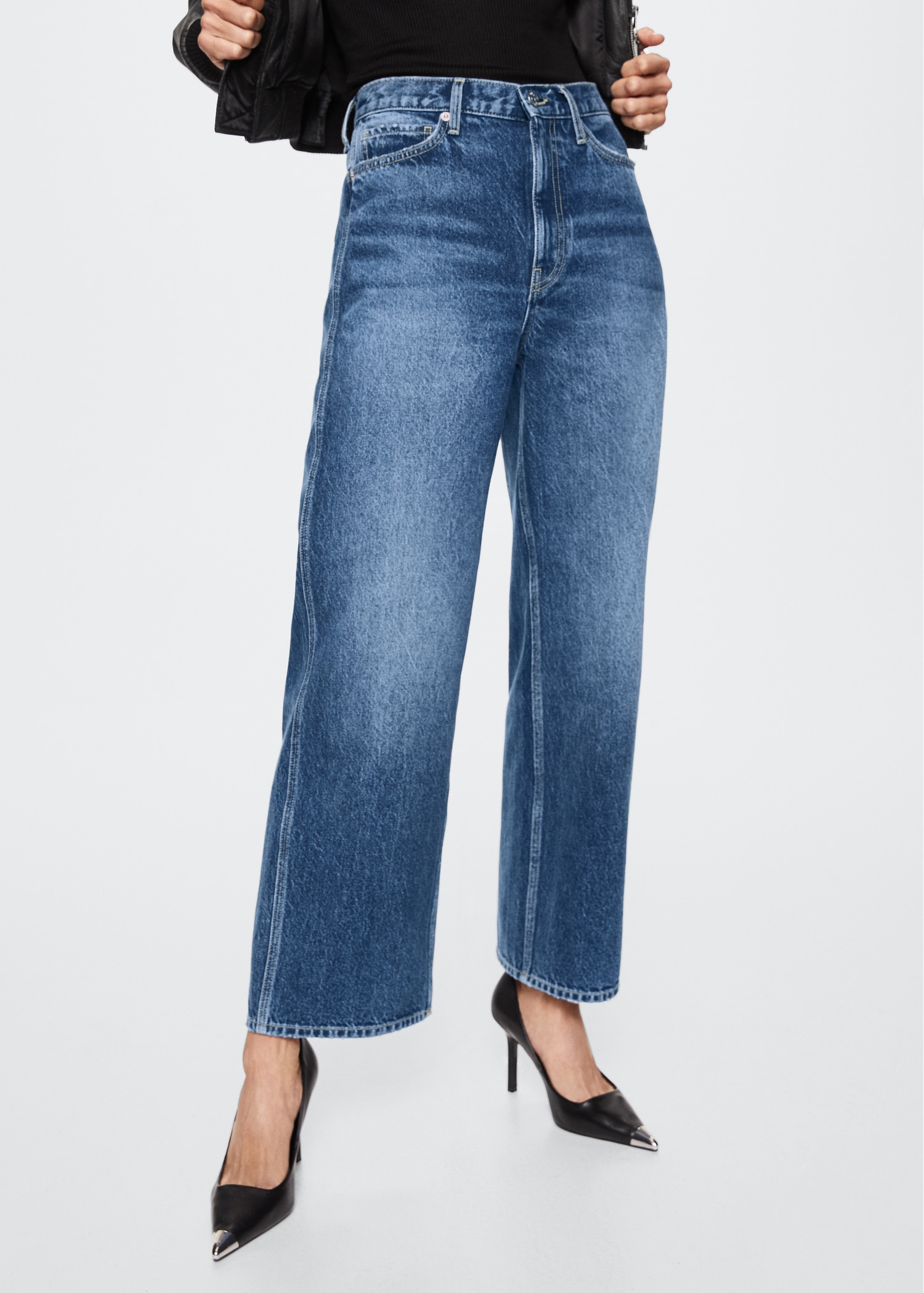 Mid-rise straight jeans - Medium plane