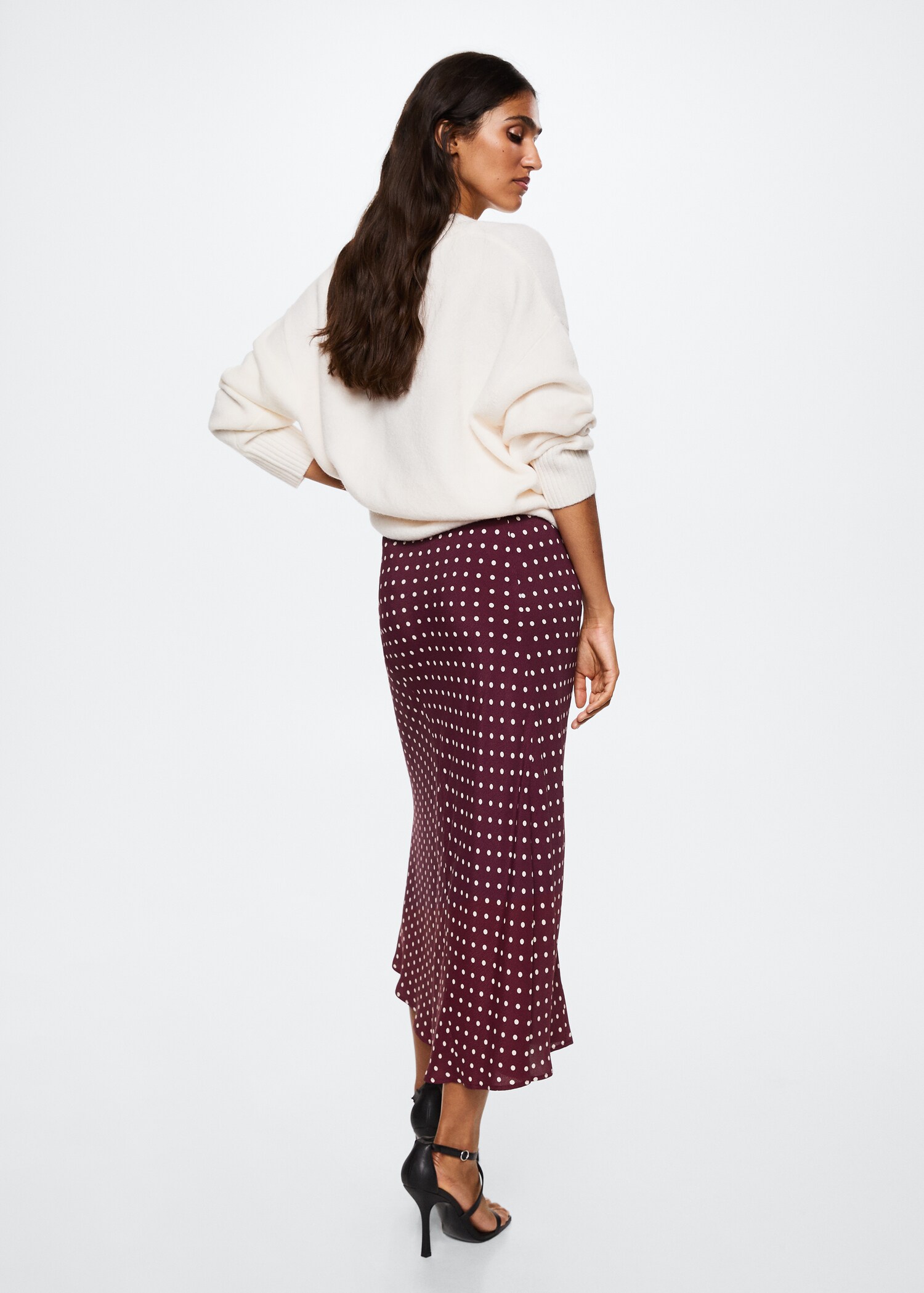 Polka dots midi skirt - Reverse of the article