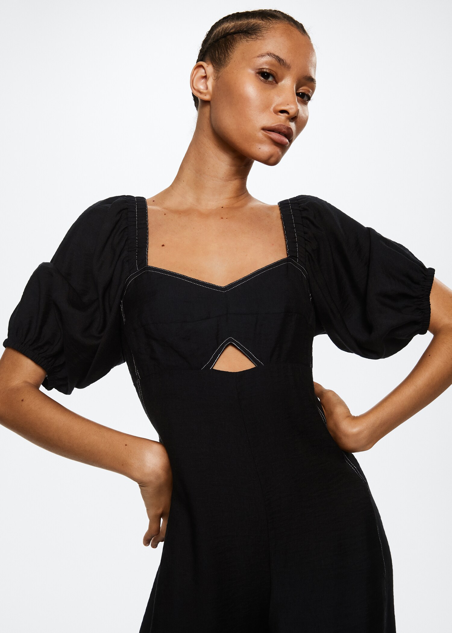 Contrast seam jumpsuit - Details of the article 1