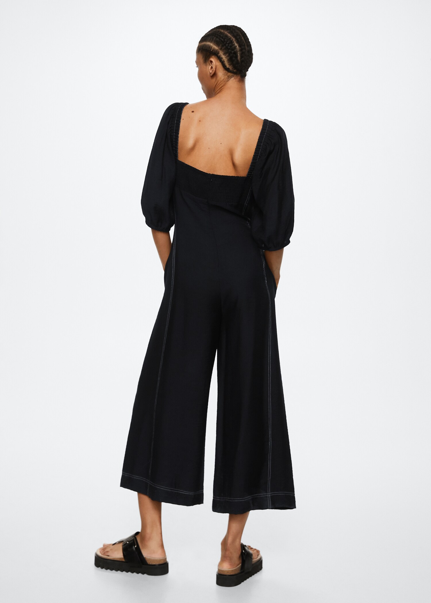 Contrast seam jumpsuit - Reverse of the article