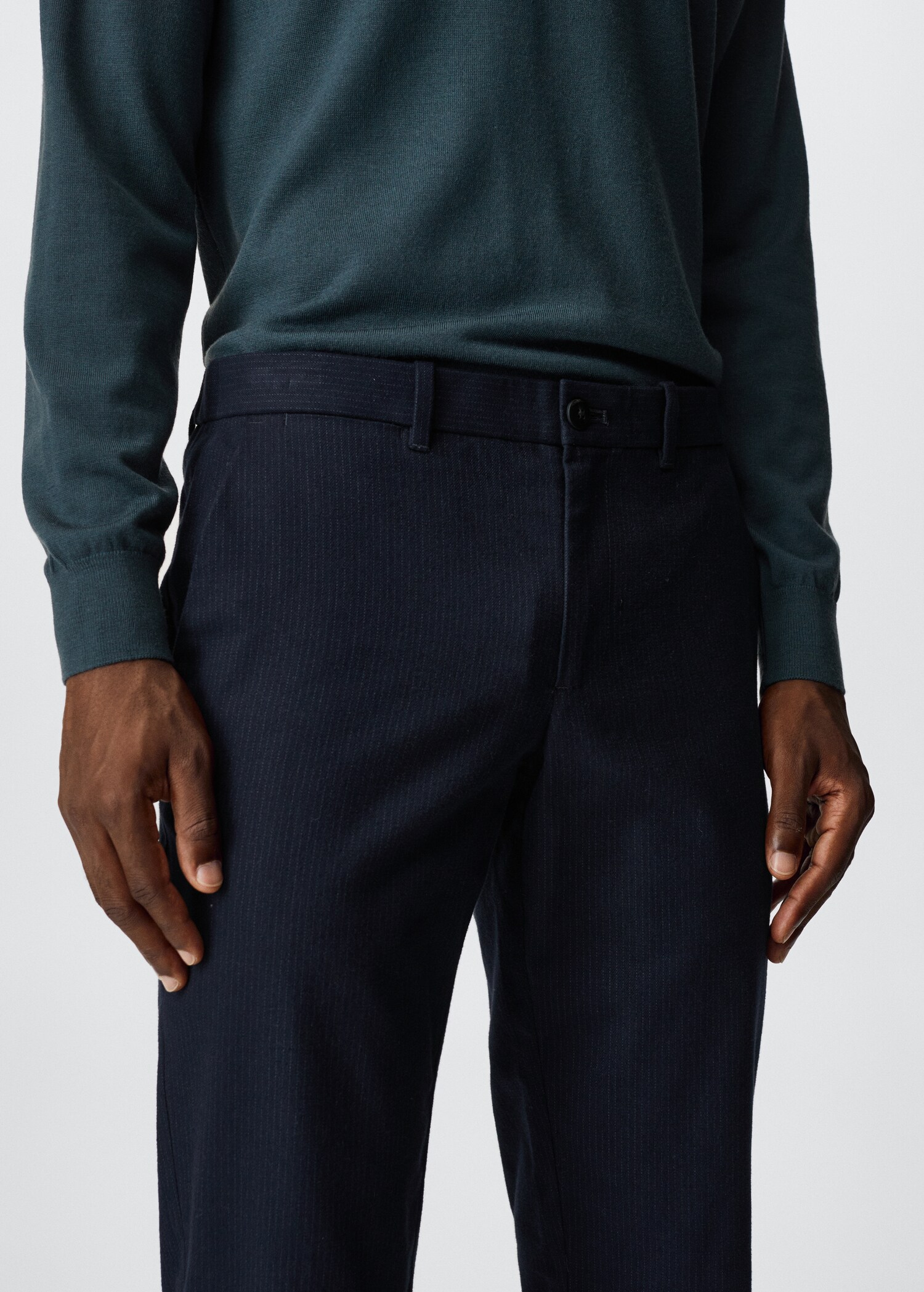 Calças slim fit de algodão - Pormenor do artigo 1