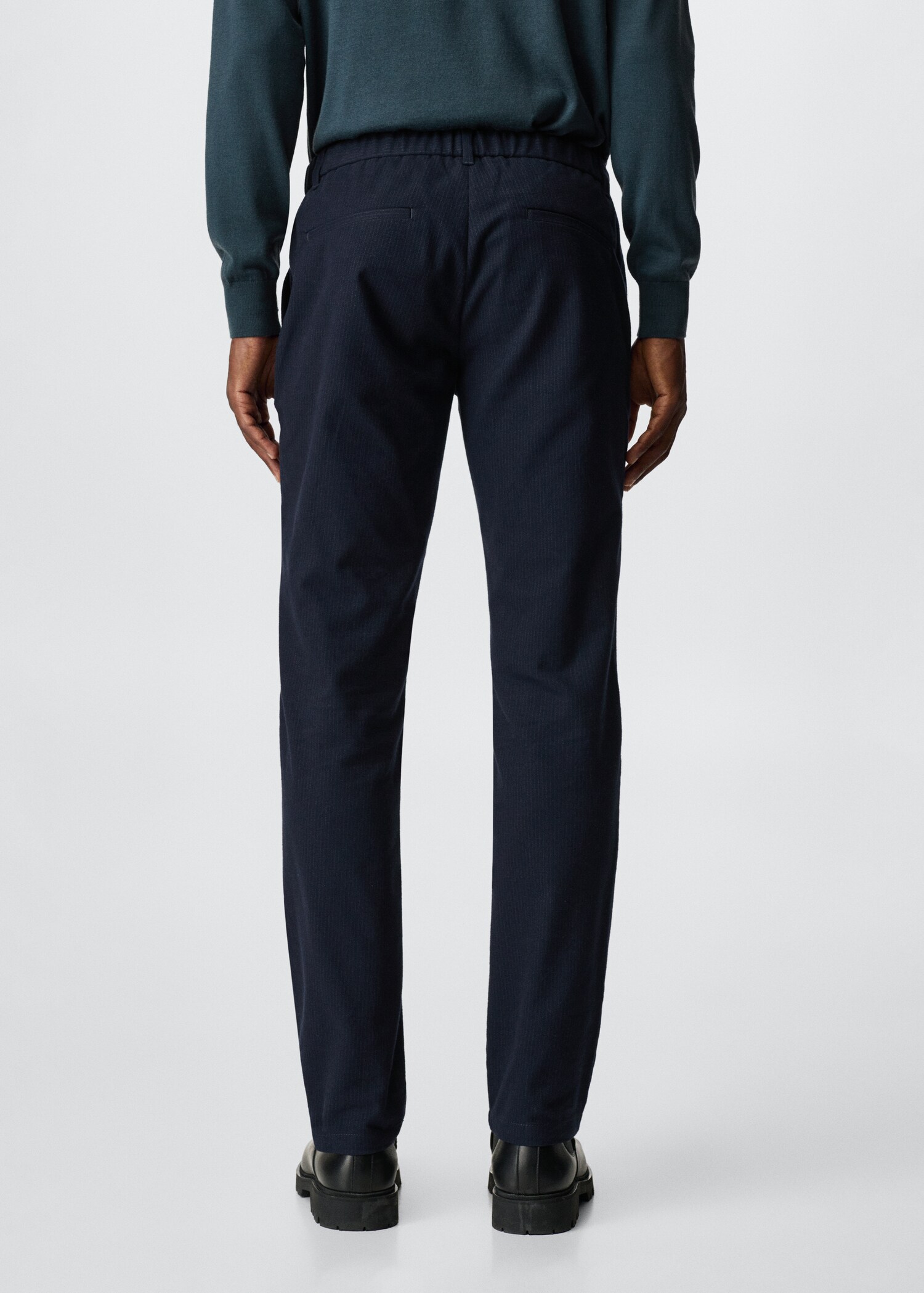 Calças slim fit de algodão - Verso do artigo