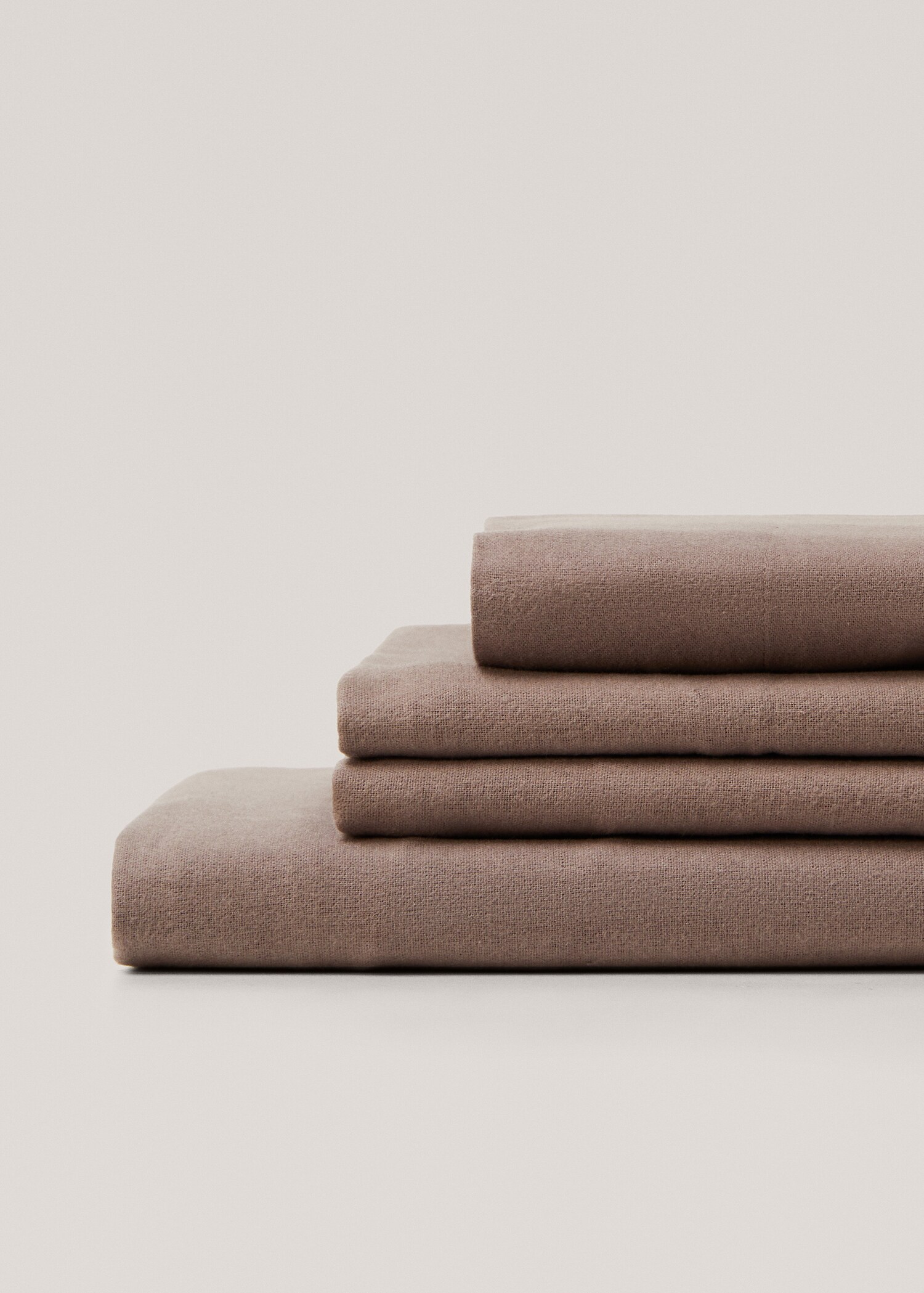 Einfarbiges Spannbetttuch aus Flanell für 150/160 cm Bett - Detail des Artikels 2