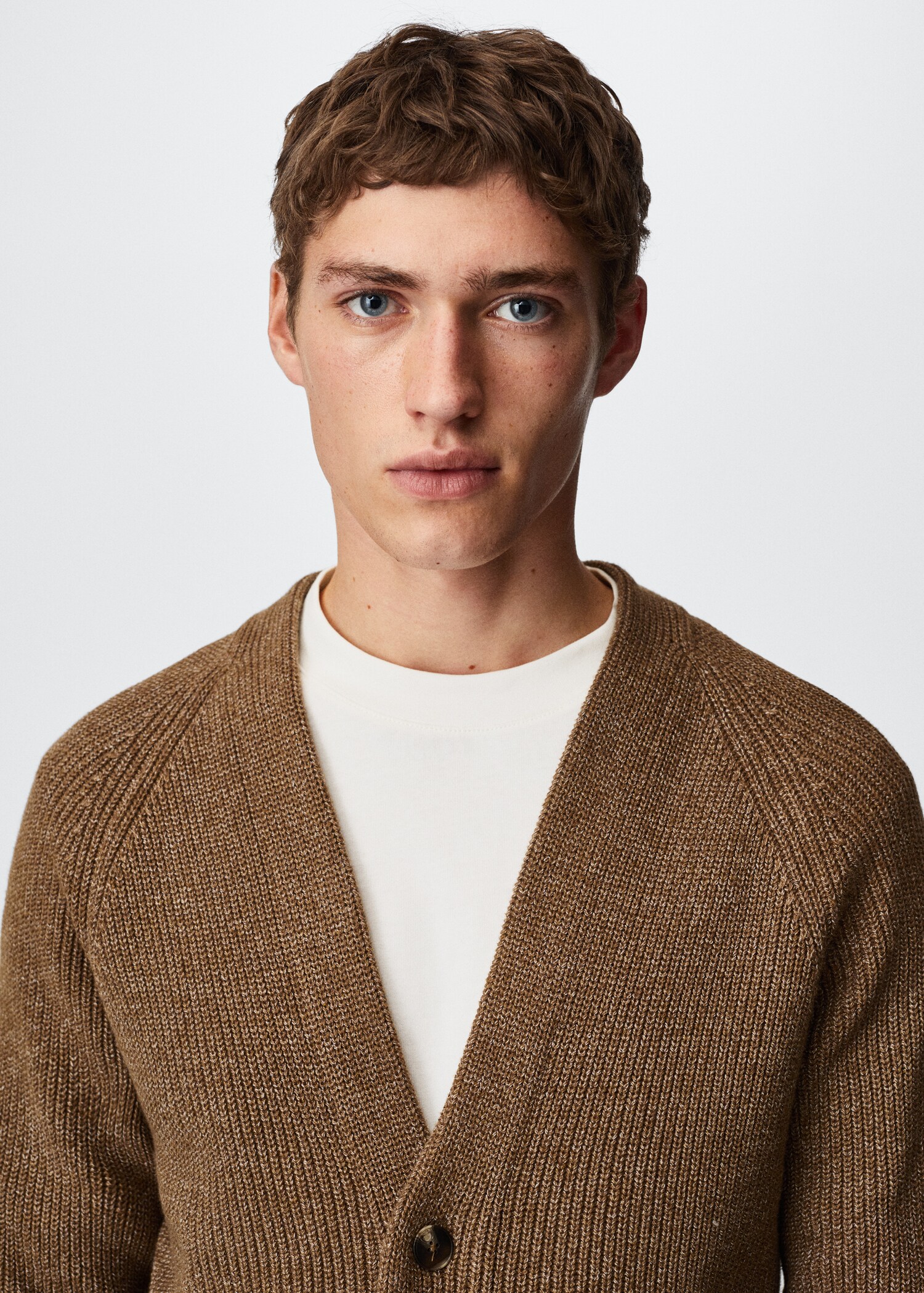 Flecked cotton-blend cardigan - Details of the article 1