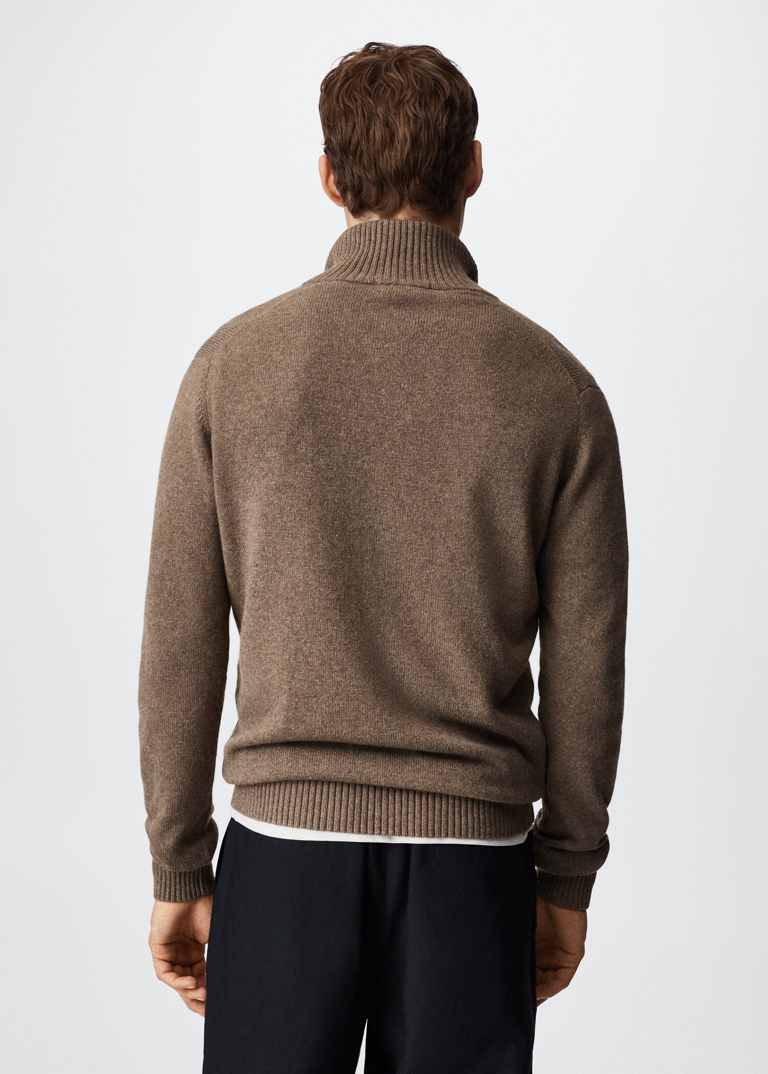 Cardigan lana cuello alto - Reverso del artículo
