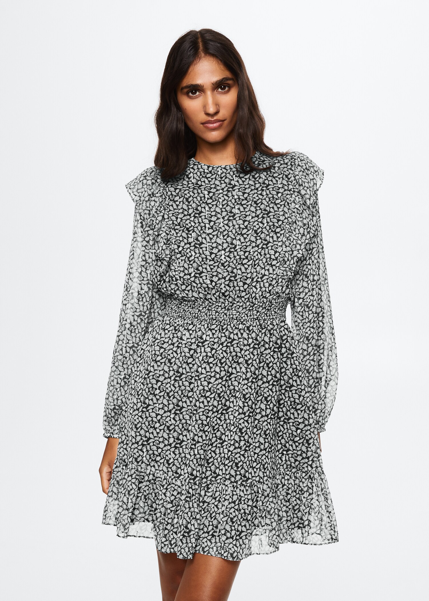 Vestido estampado corto  - Plano medio