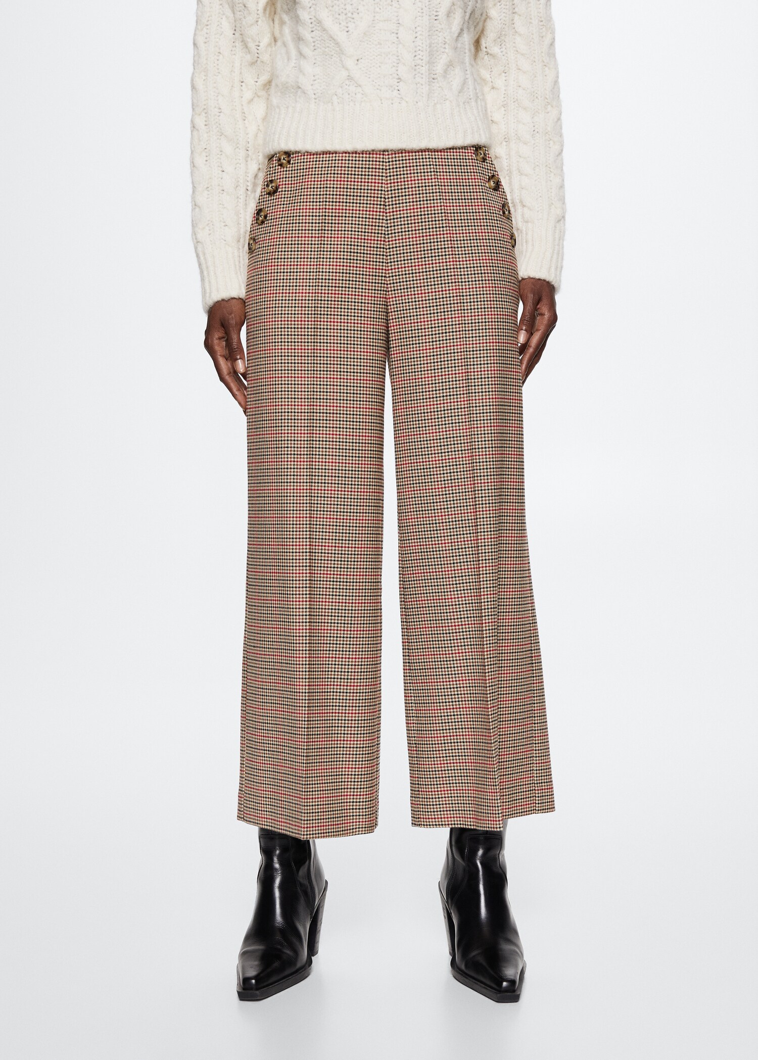 Buttons culottes trousers - Medium plane