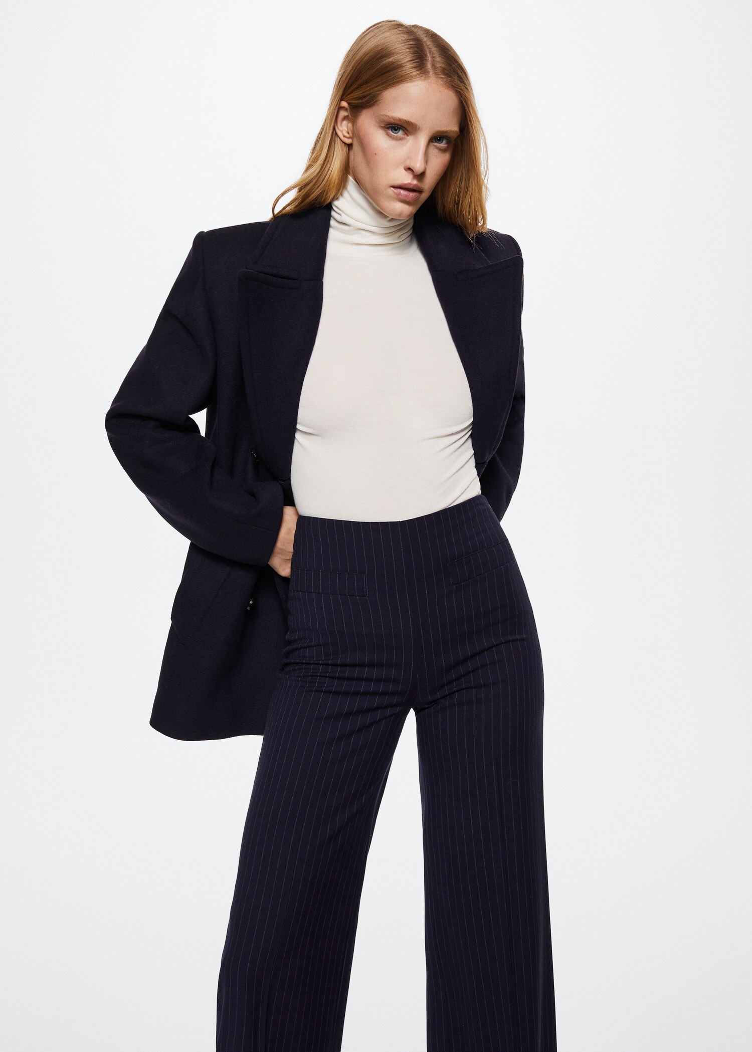 Chalk-stripe trousers - Medium plane