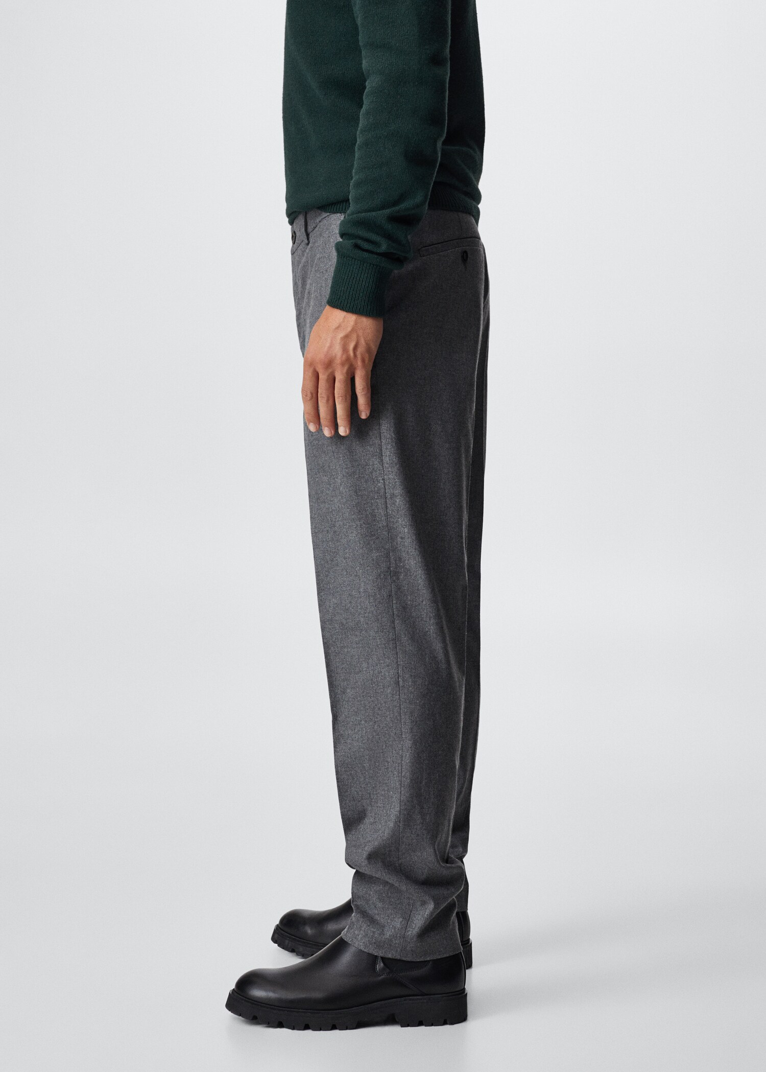 Slim fit wool suit trousers - Details of the article 1