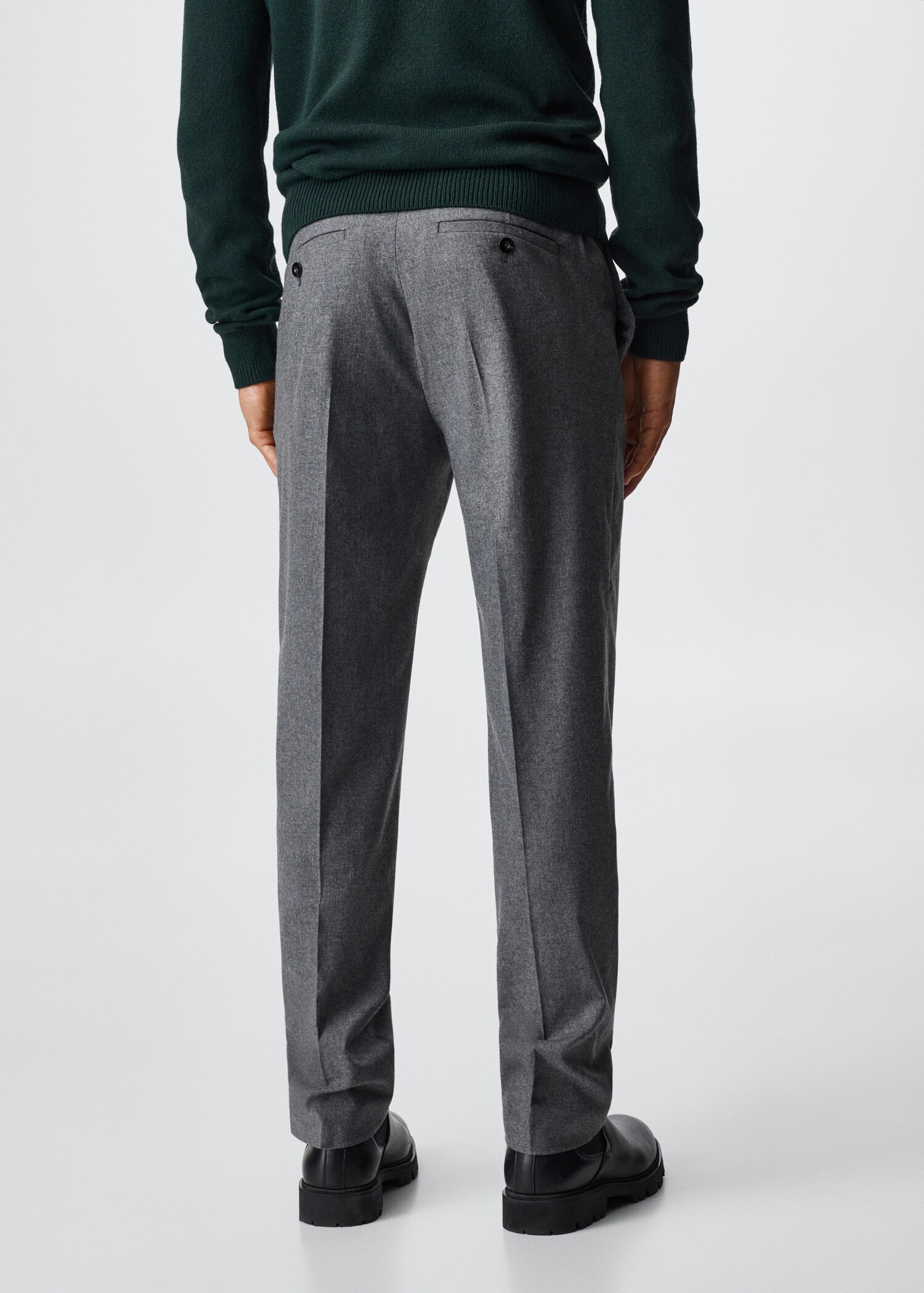 Slim fit wool suit trousers - Reverse of the article