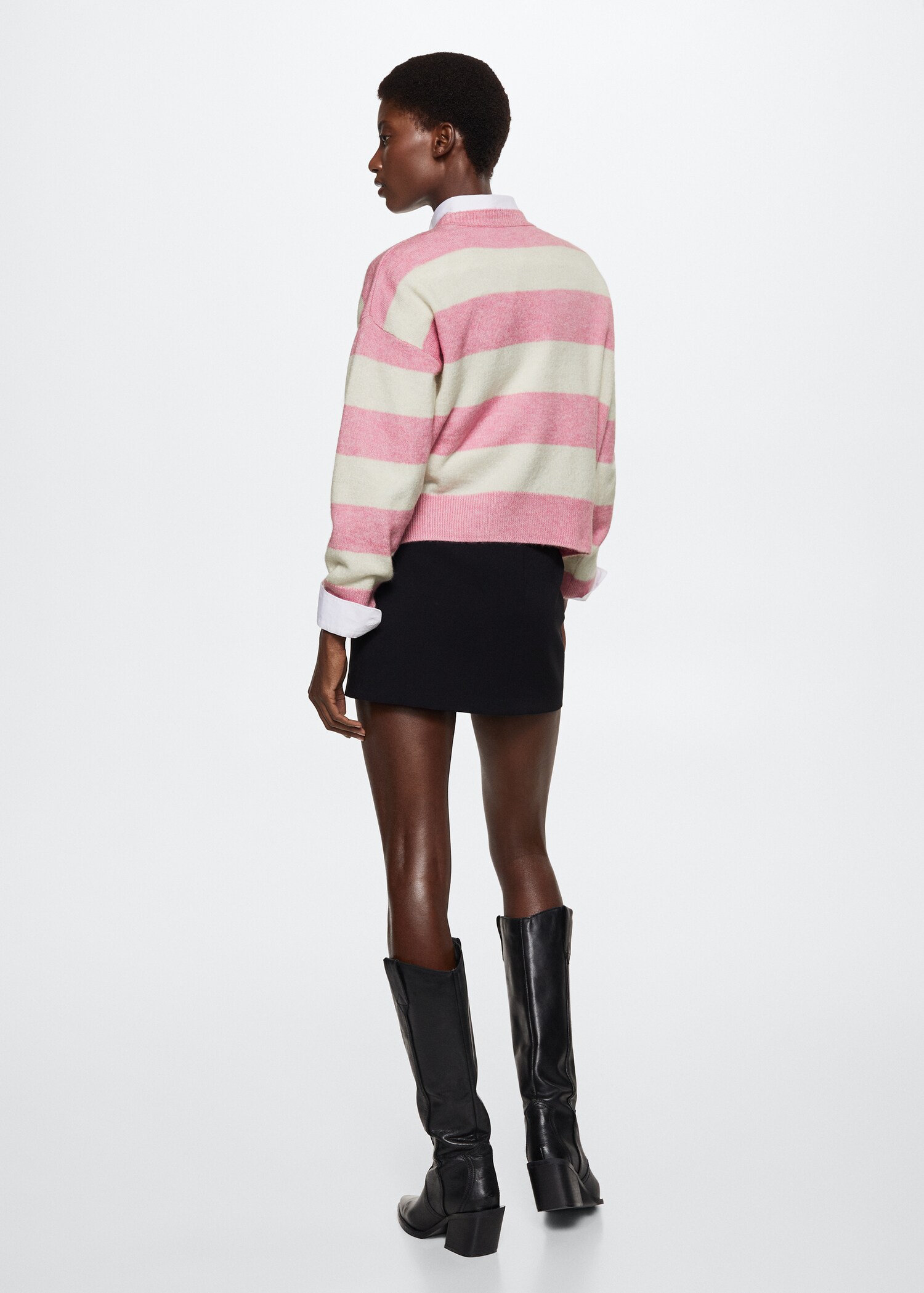 Round-neck striped sweater - Reverse of the article