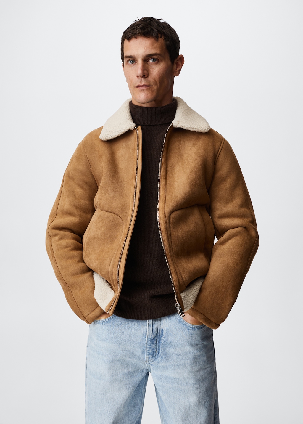 Faux shearling aviator jacket Faux shearling aviator jacket