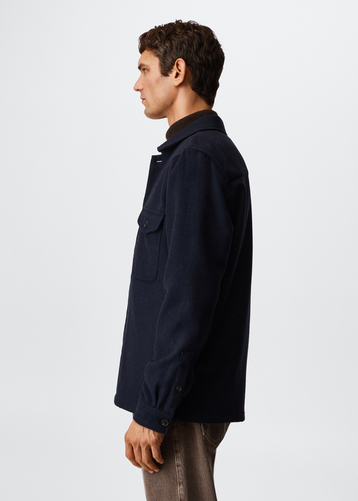 Textured overshirt with pockets - Details of the article 6