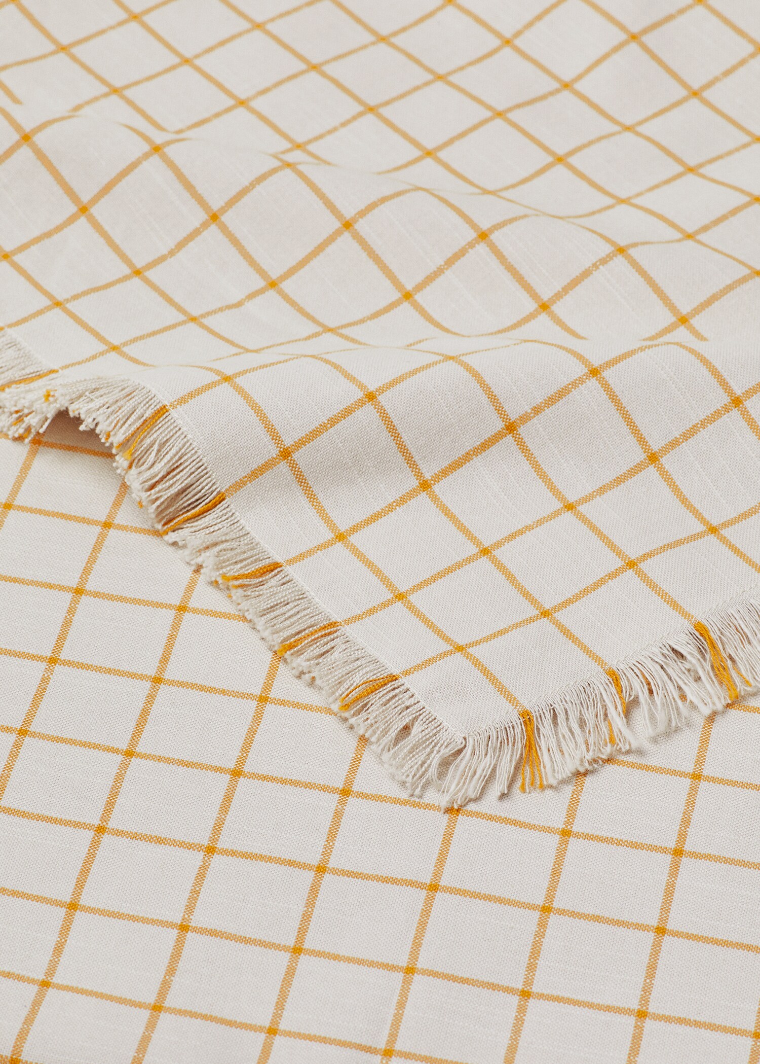 Rutete duk med frynsete kanter 150x150 cm - Artikkeldetalj 1