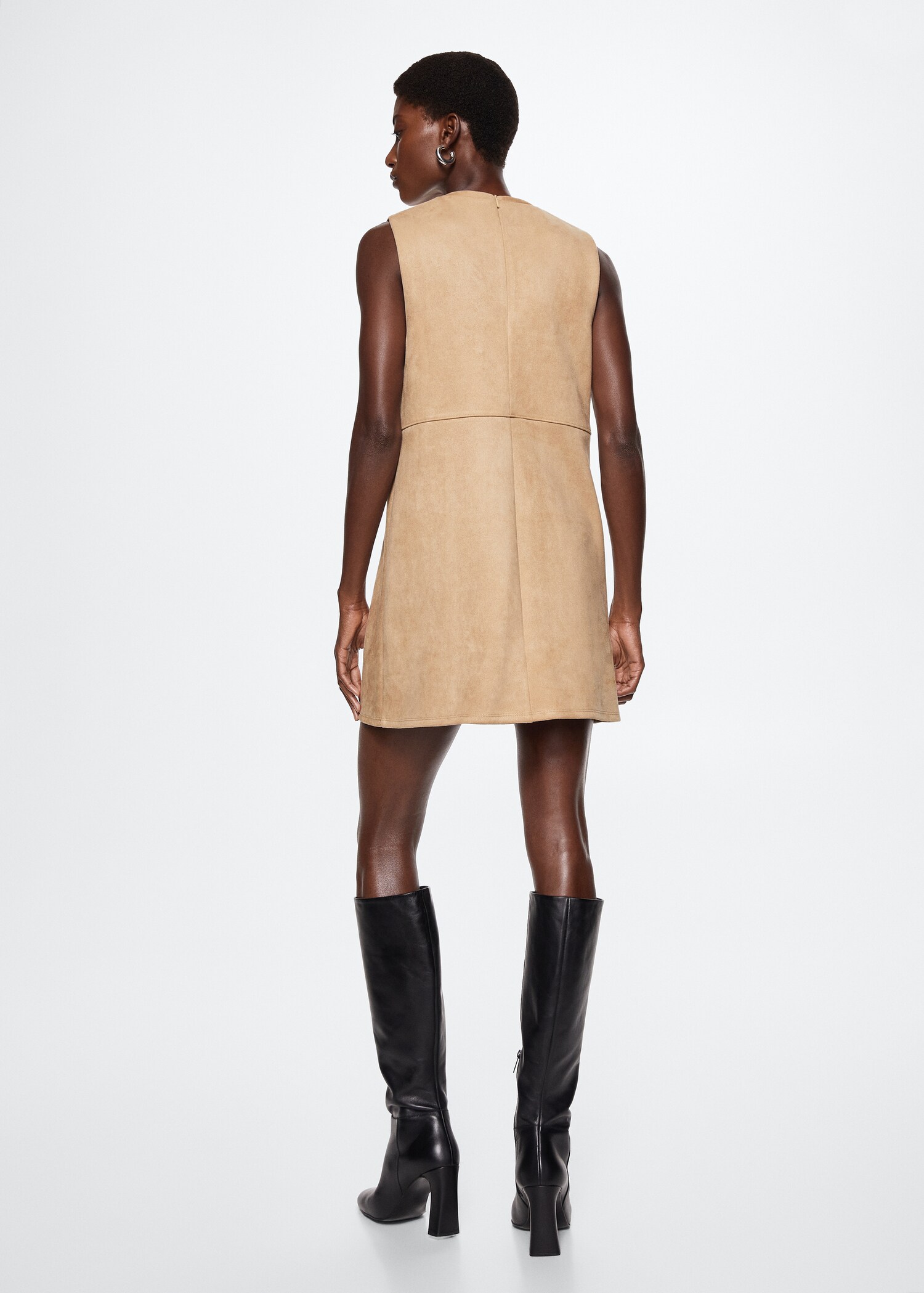 Straight suede dress - Reverse of the article