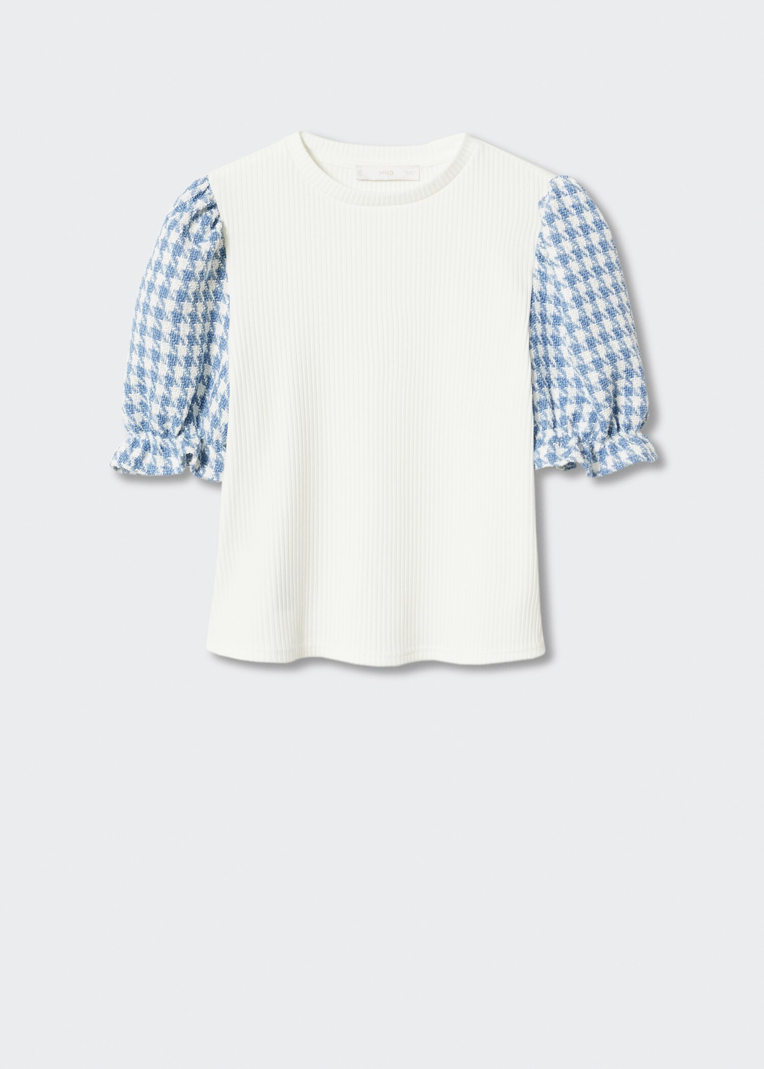 Puffed sleeves ribbed T-shirt - Article without model