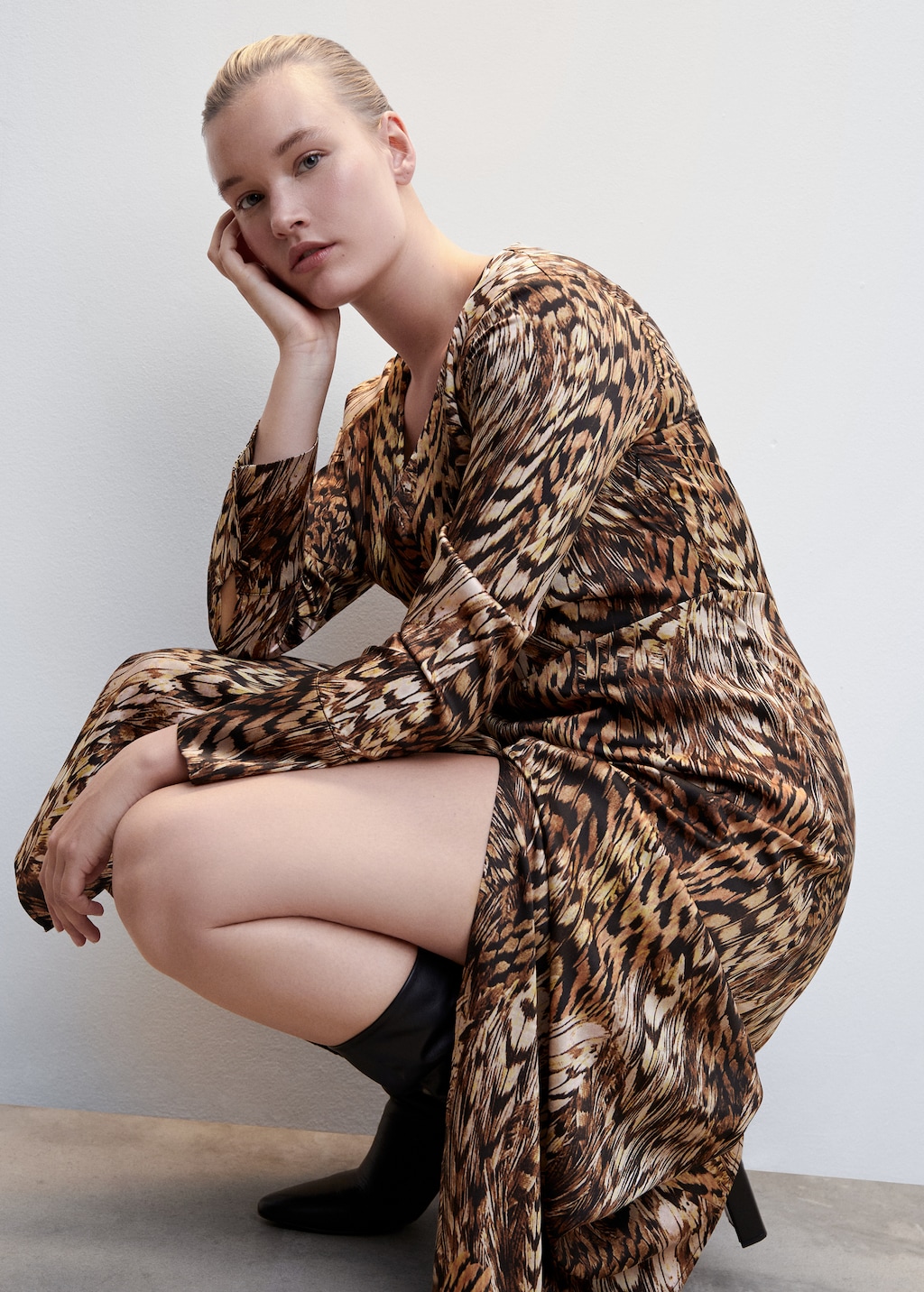 Flowy animal print dress Women MANGO China