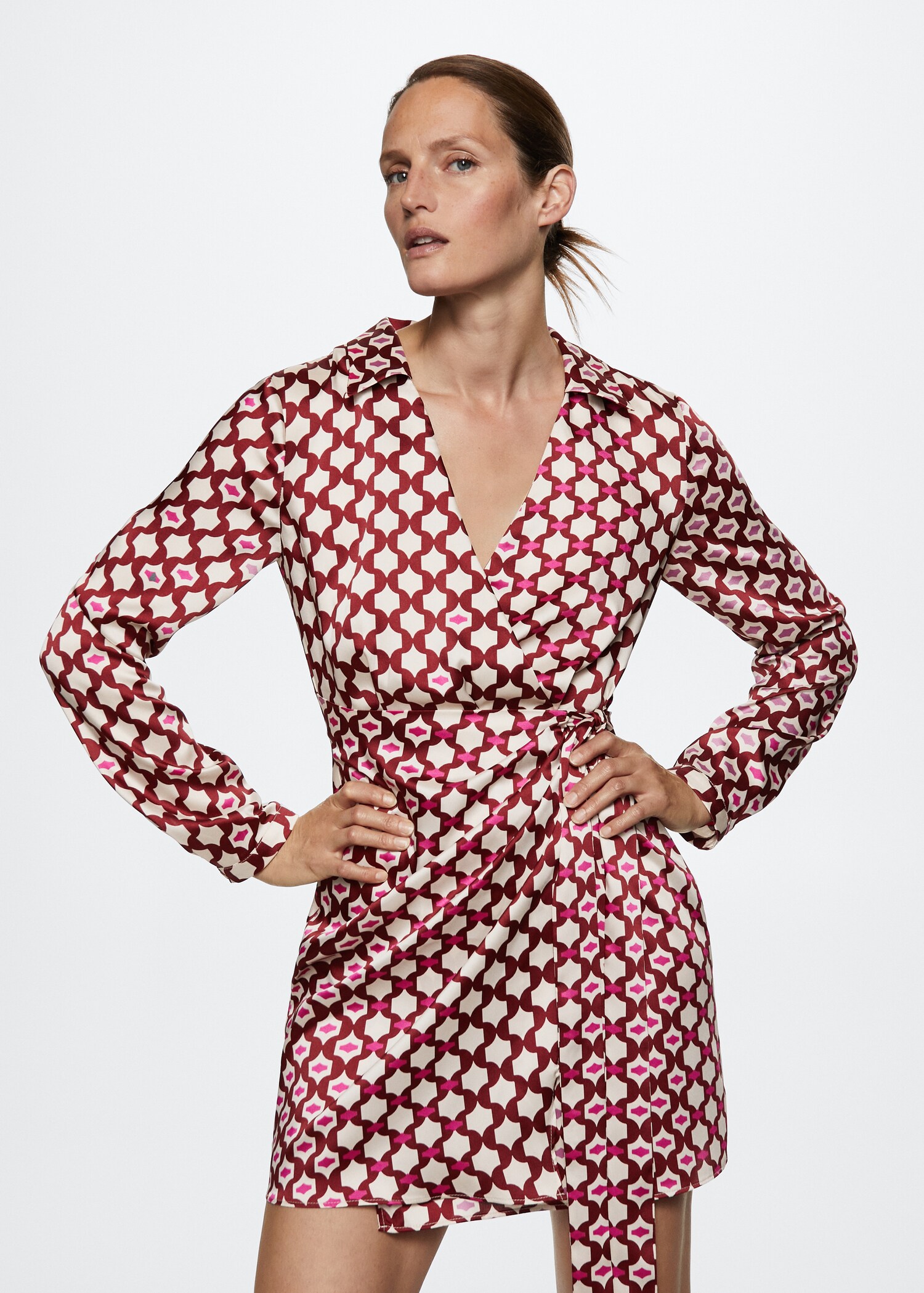 Vestido camisero estampado - Plano medio