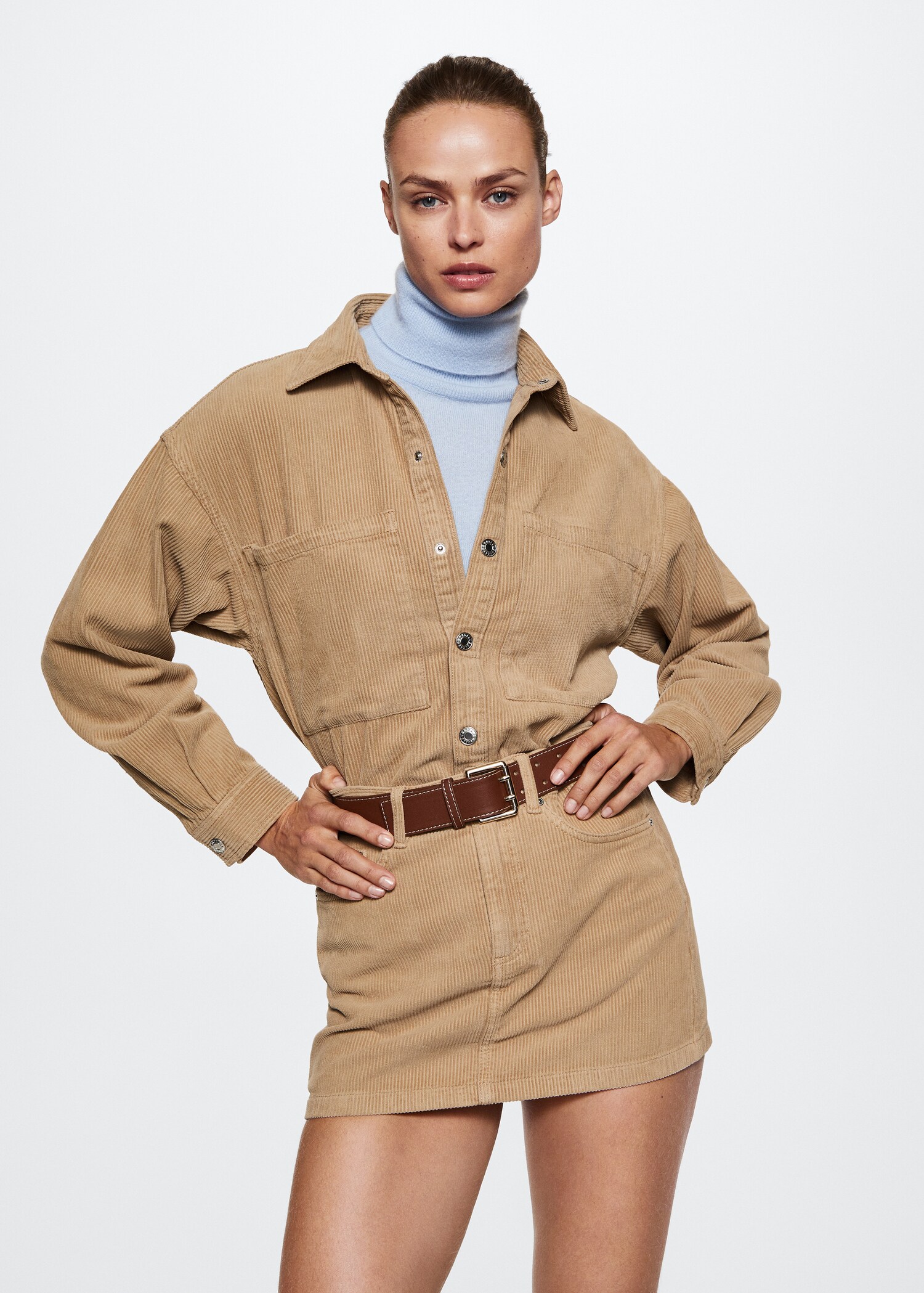 Corduroy pockets overshirt  - Medium plane