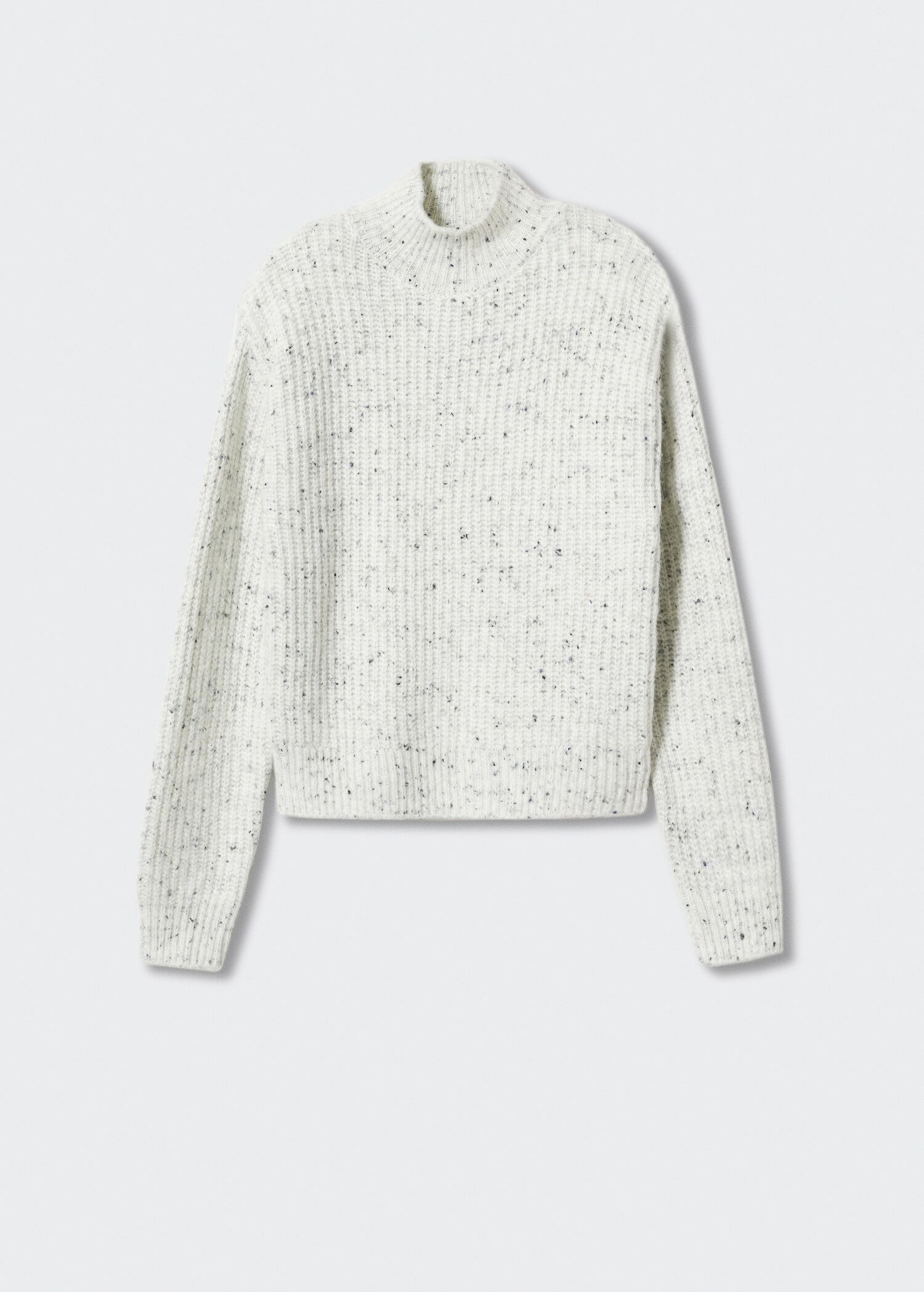 High collar ribbed knit  sweater - Article without model