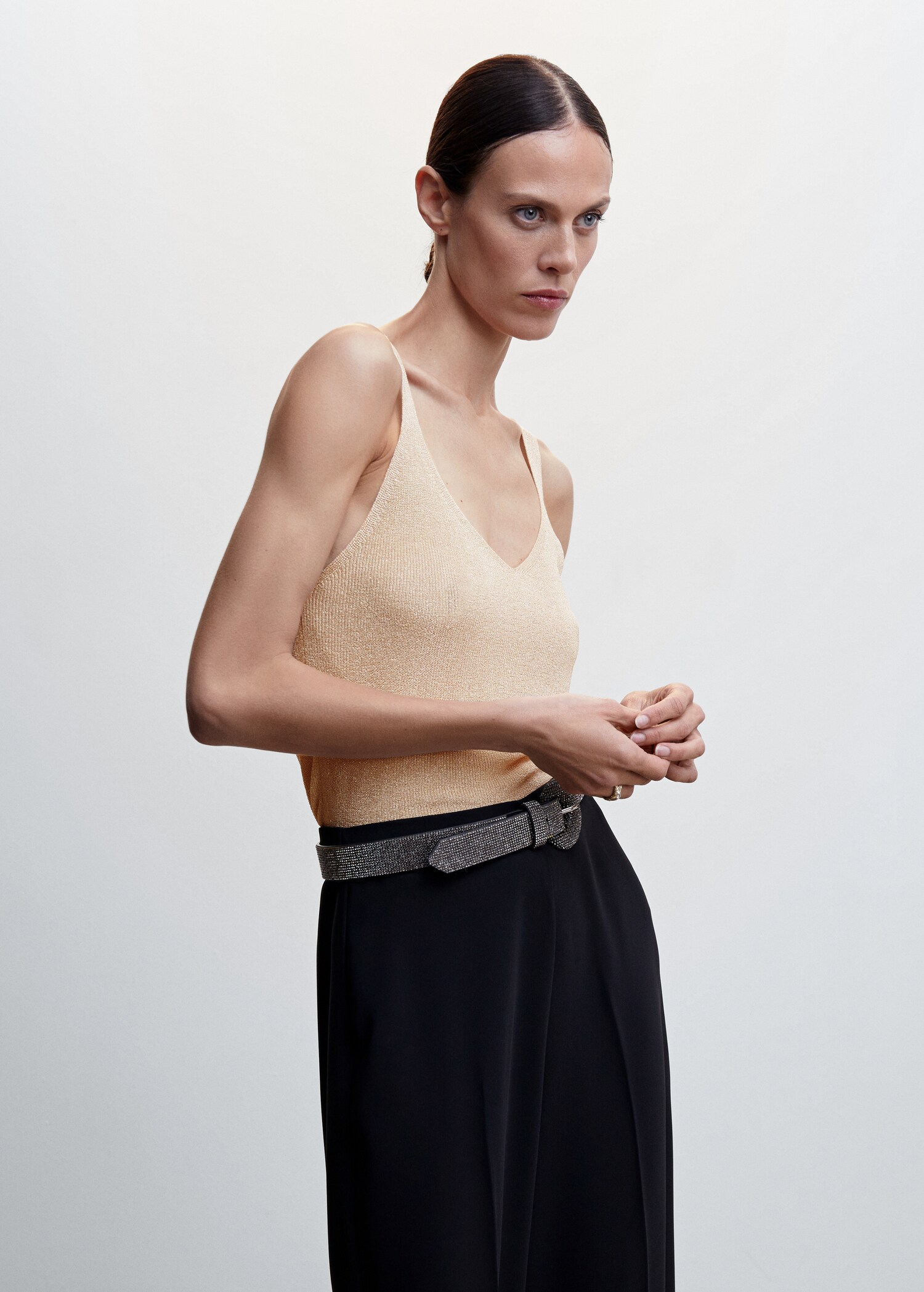 V-neck strapless top - Medium plane