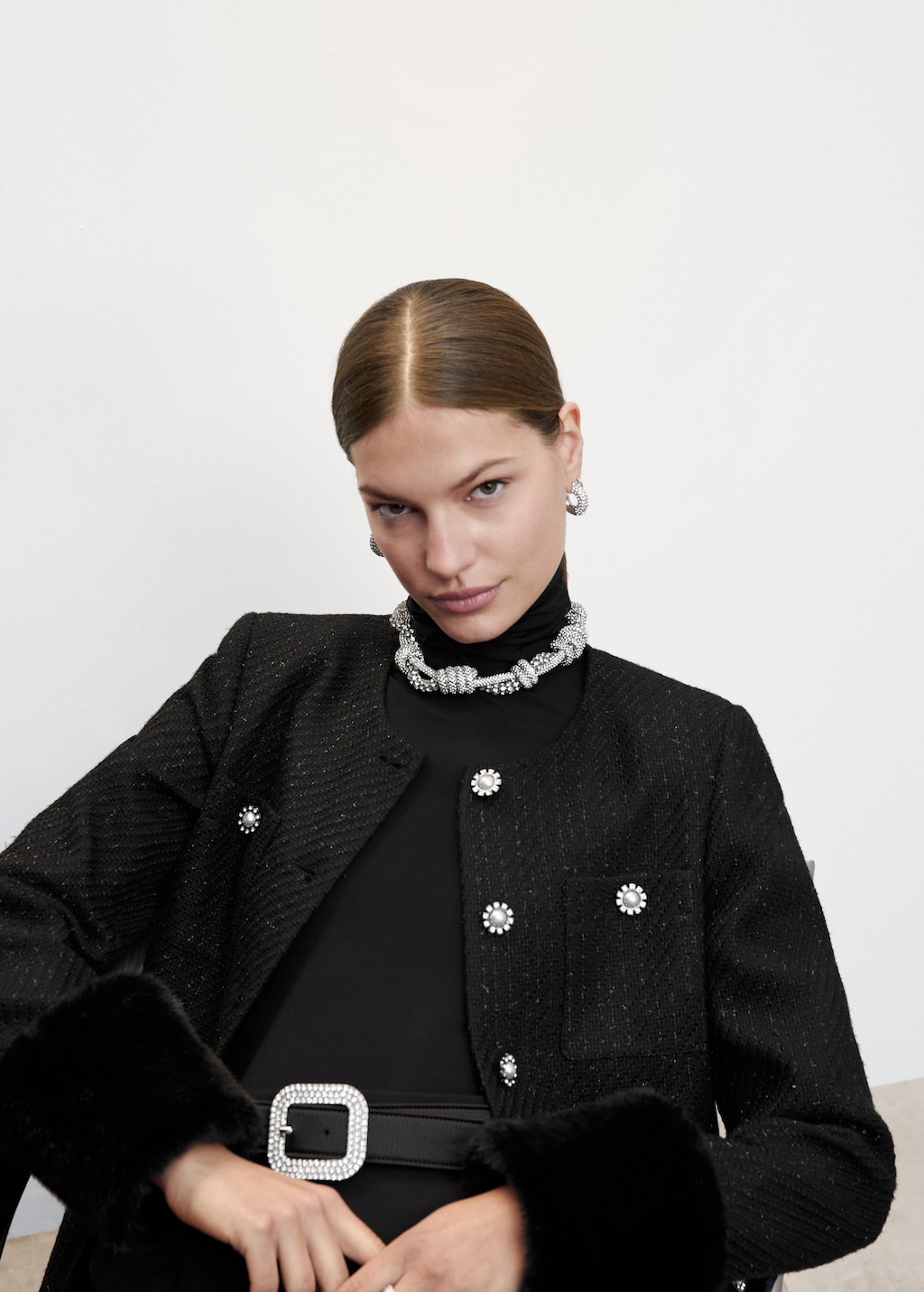 Tweed jacket with jewel buttons - Women | MANGO Kosovo