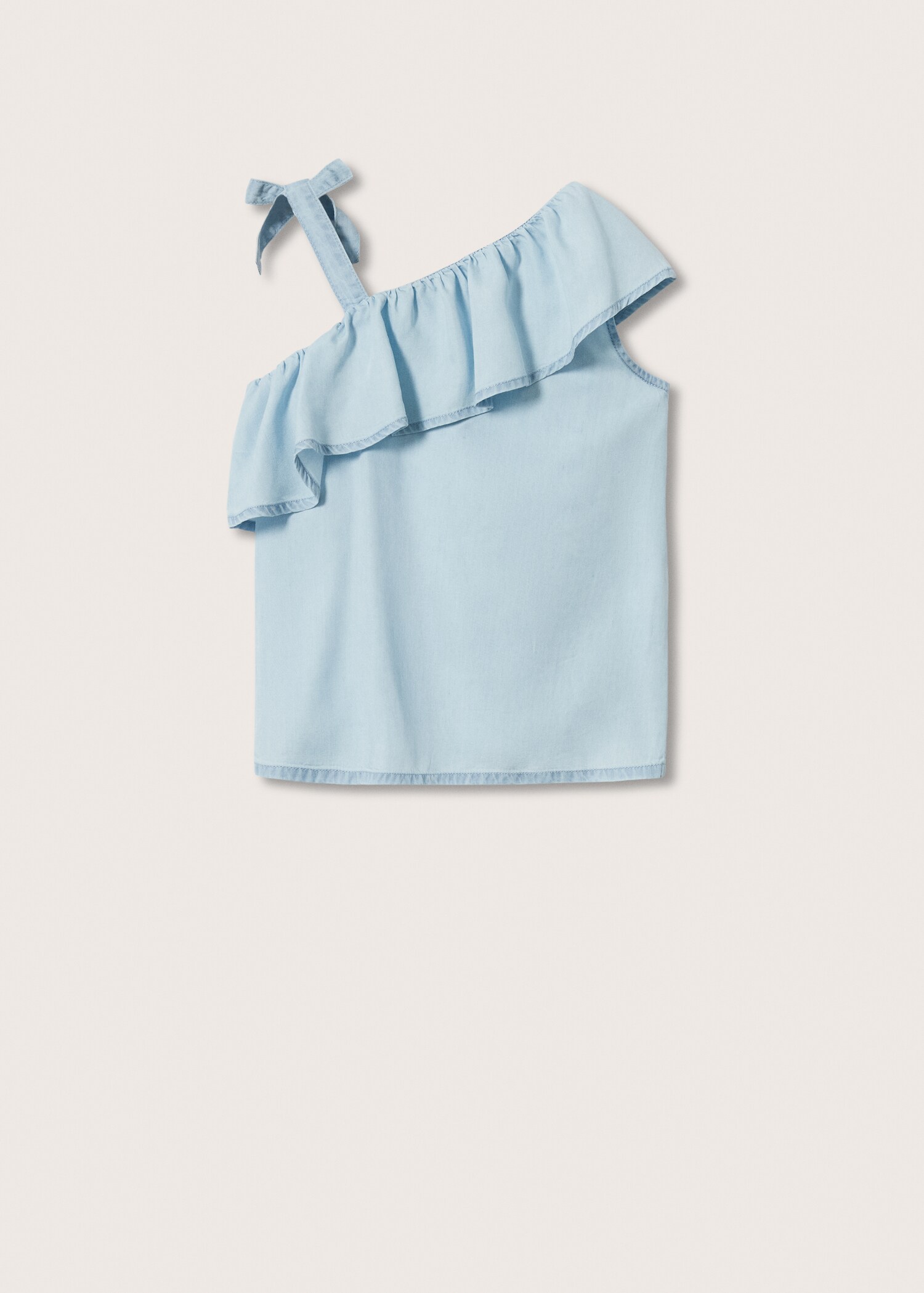 Blusa asimétrica volante - Reverso del artículo