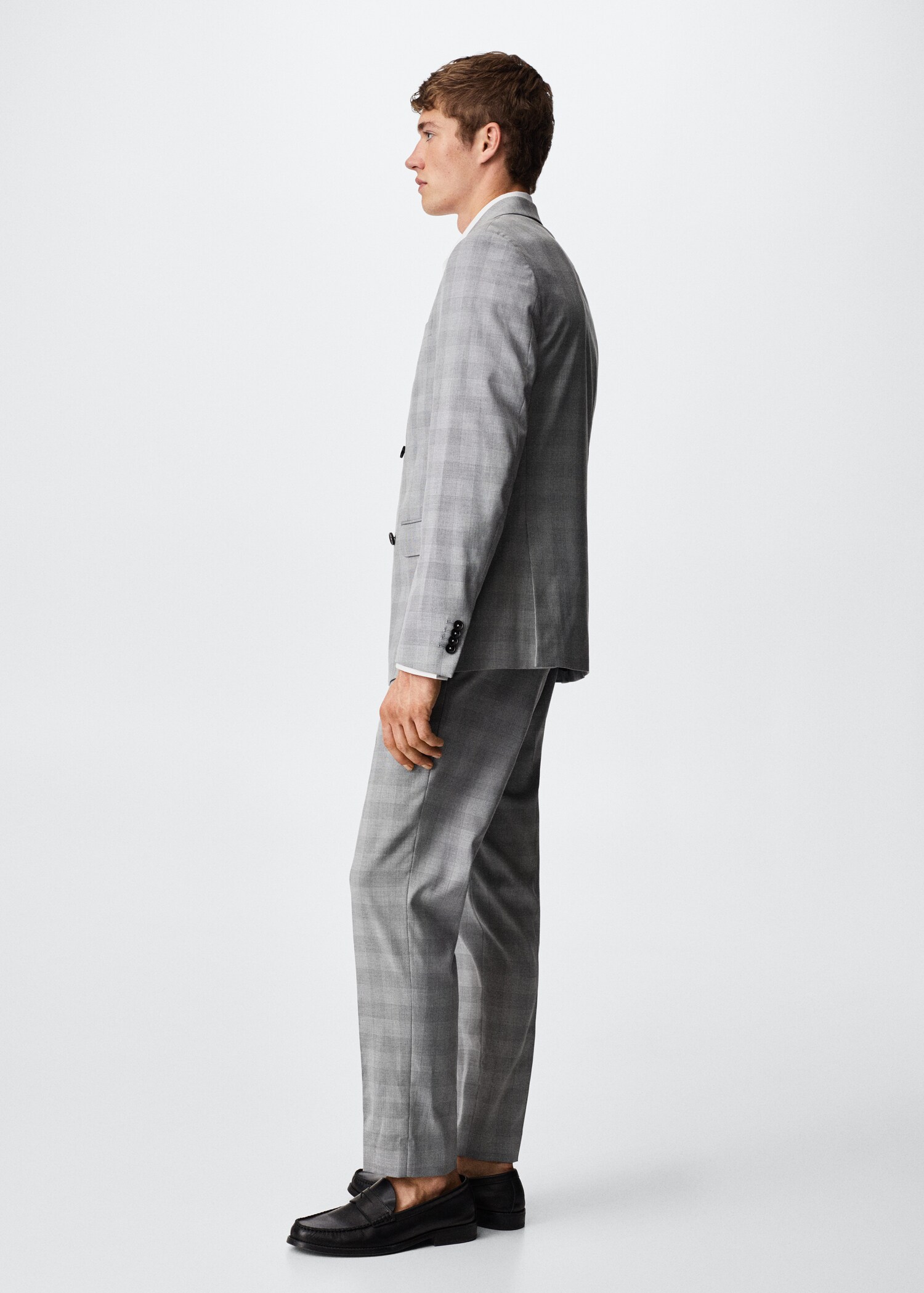 Veste costume slim fit croisée carreaux - Détail de l'article 1
