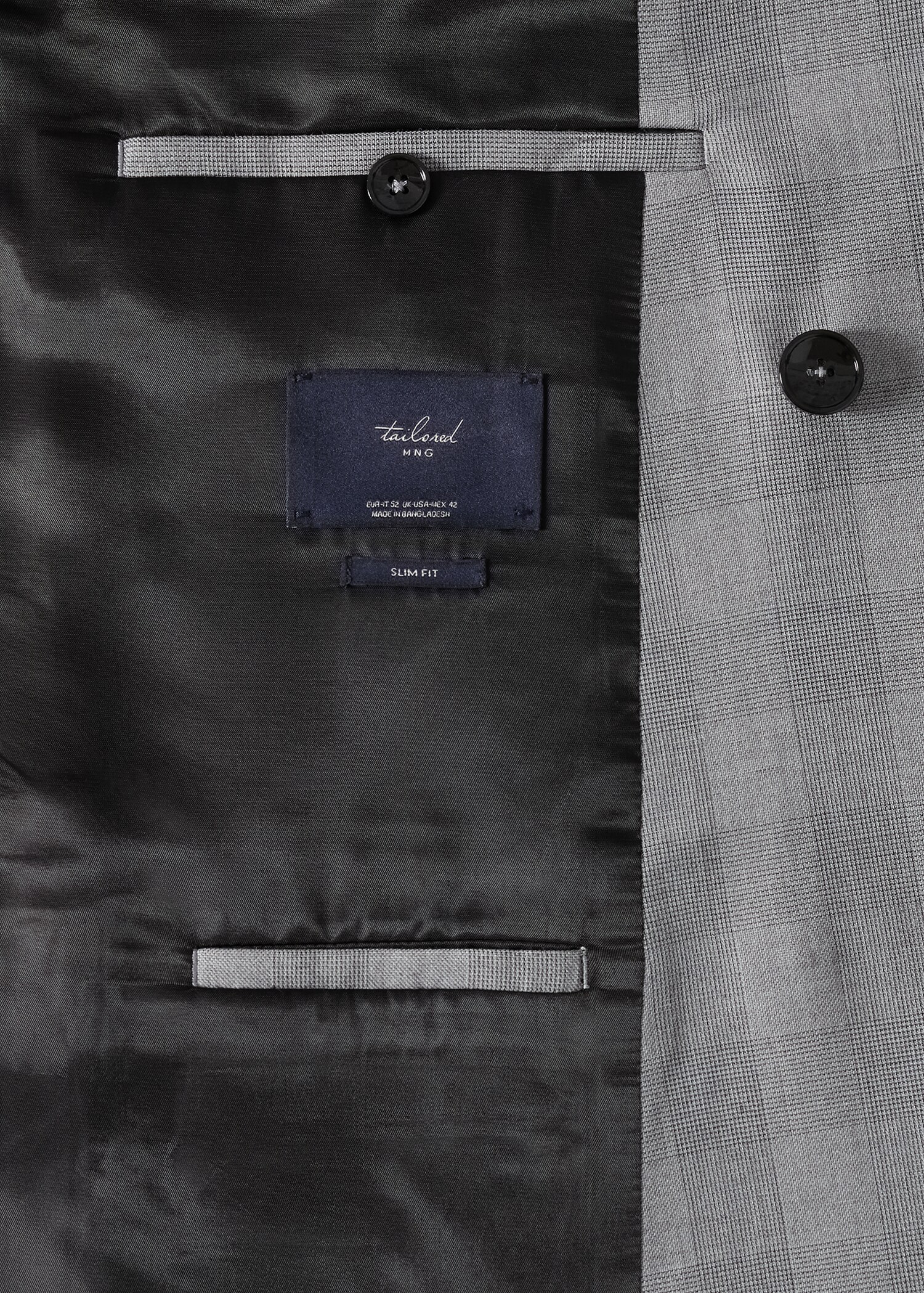 Veste costume slim fit croisée carreaux - Détail de l'article 8