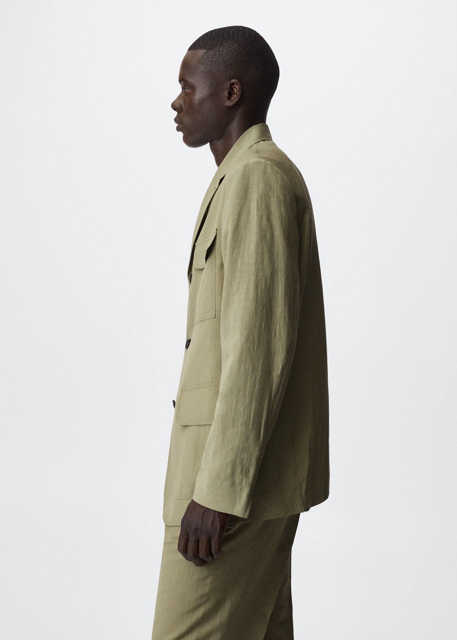 Linen suit jacket with pockets - Details of the article 2