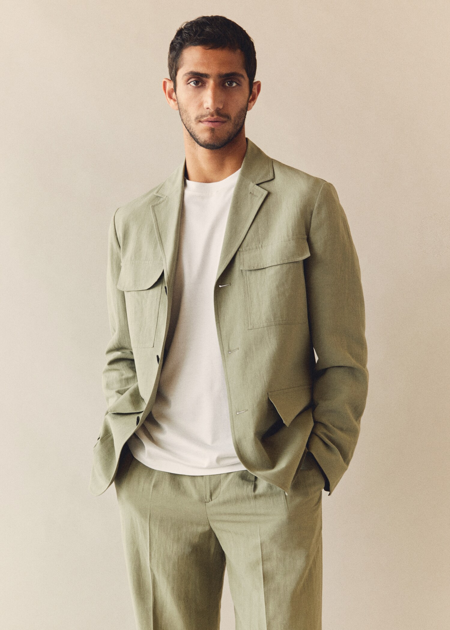 Linen suit jacket with pockets - Details of the article 5