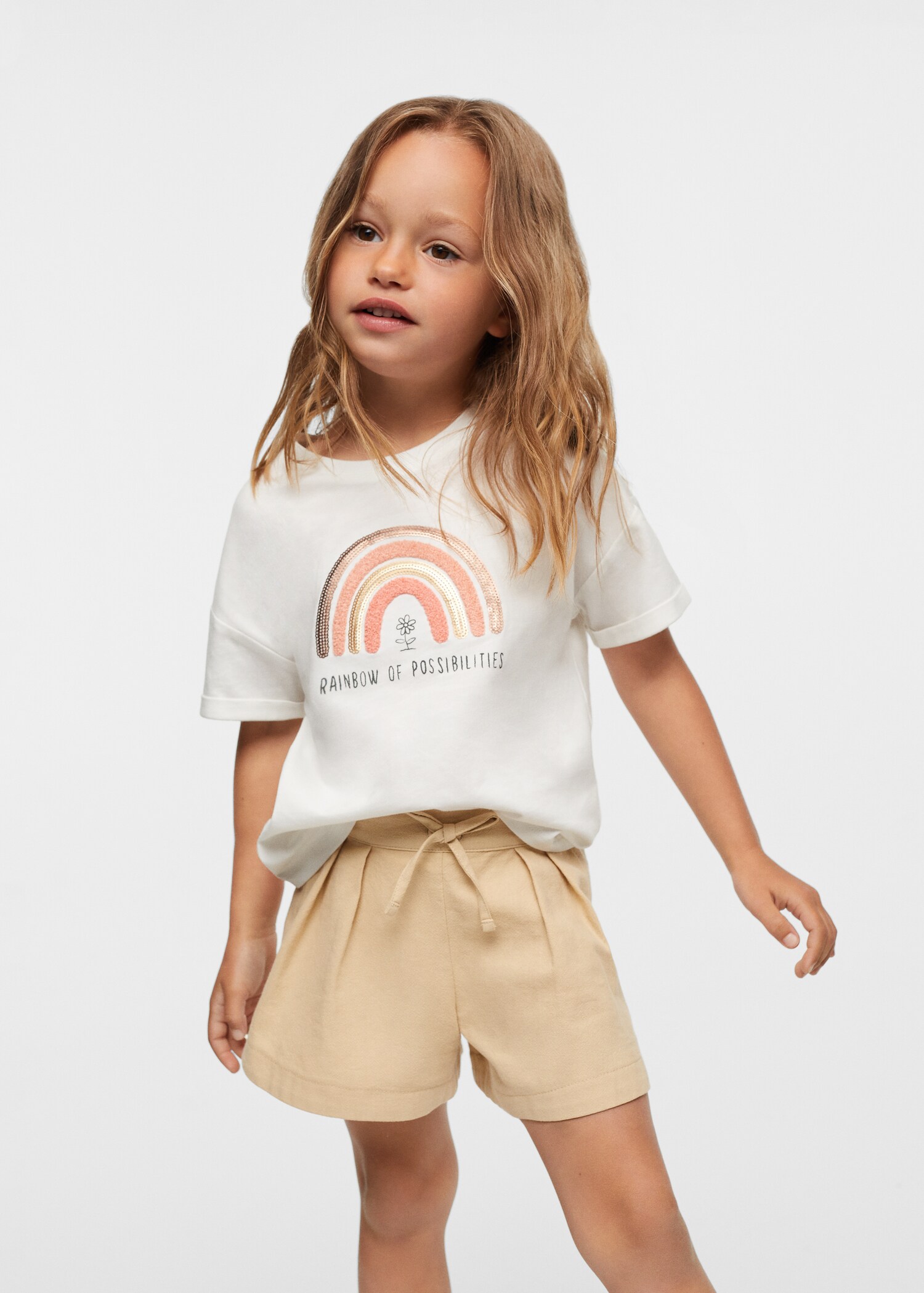 Textured cotton T-shirt - Medium plane