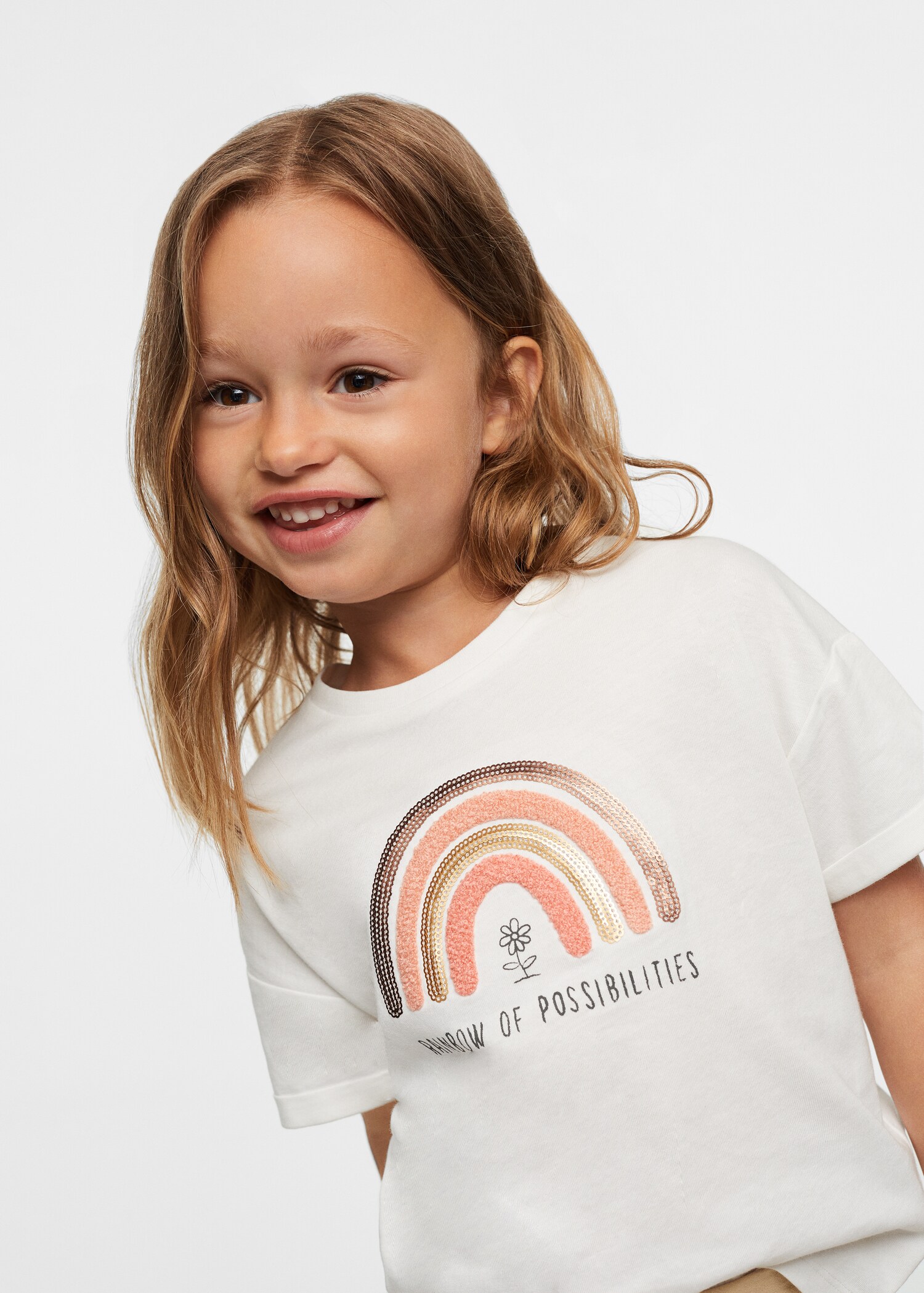 Textured cotton T-shirt - Details of the article 1
