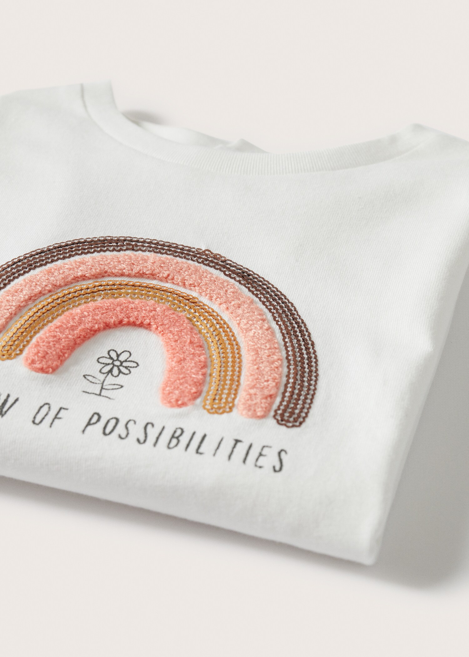 Textured cotton T-shirt - Details of the article 8
