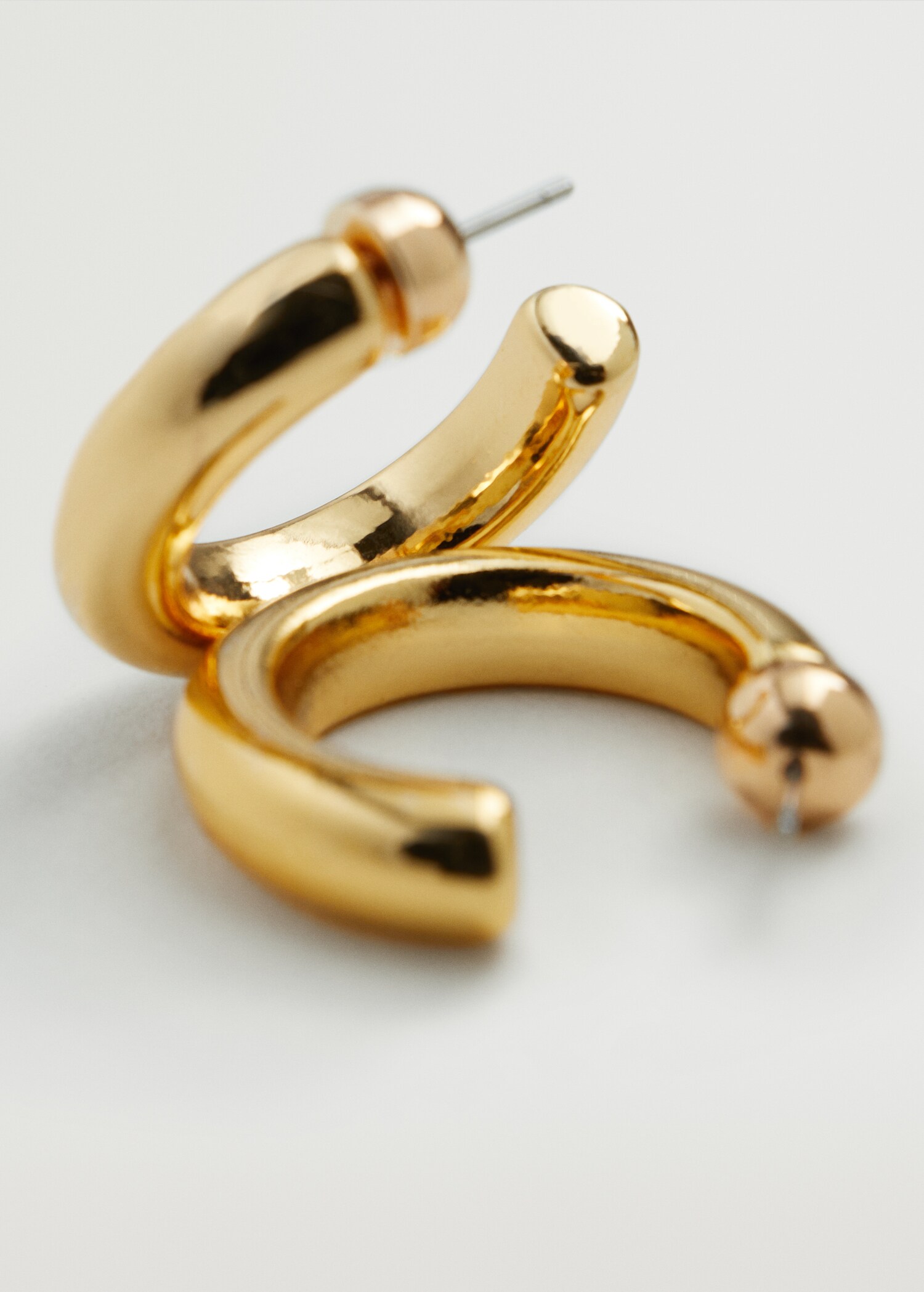 Embossed hoop earrings - Medium plane