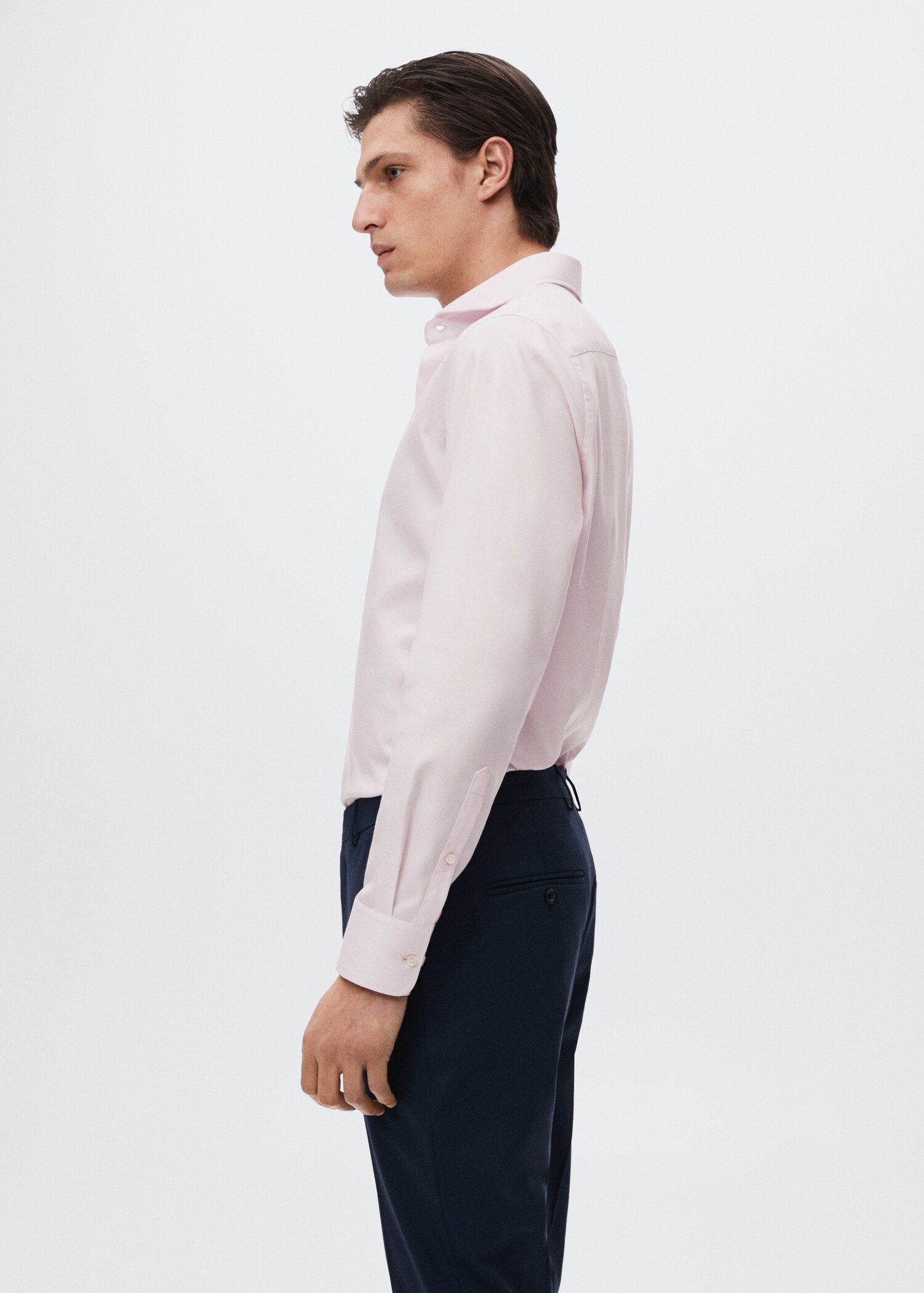 Strukturiertes Slim Fit-Anzugshemd - Detail des Artikels 2