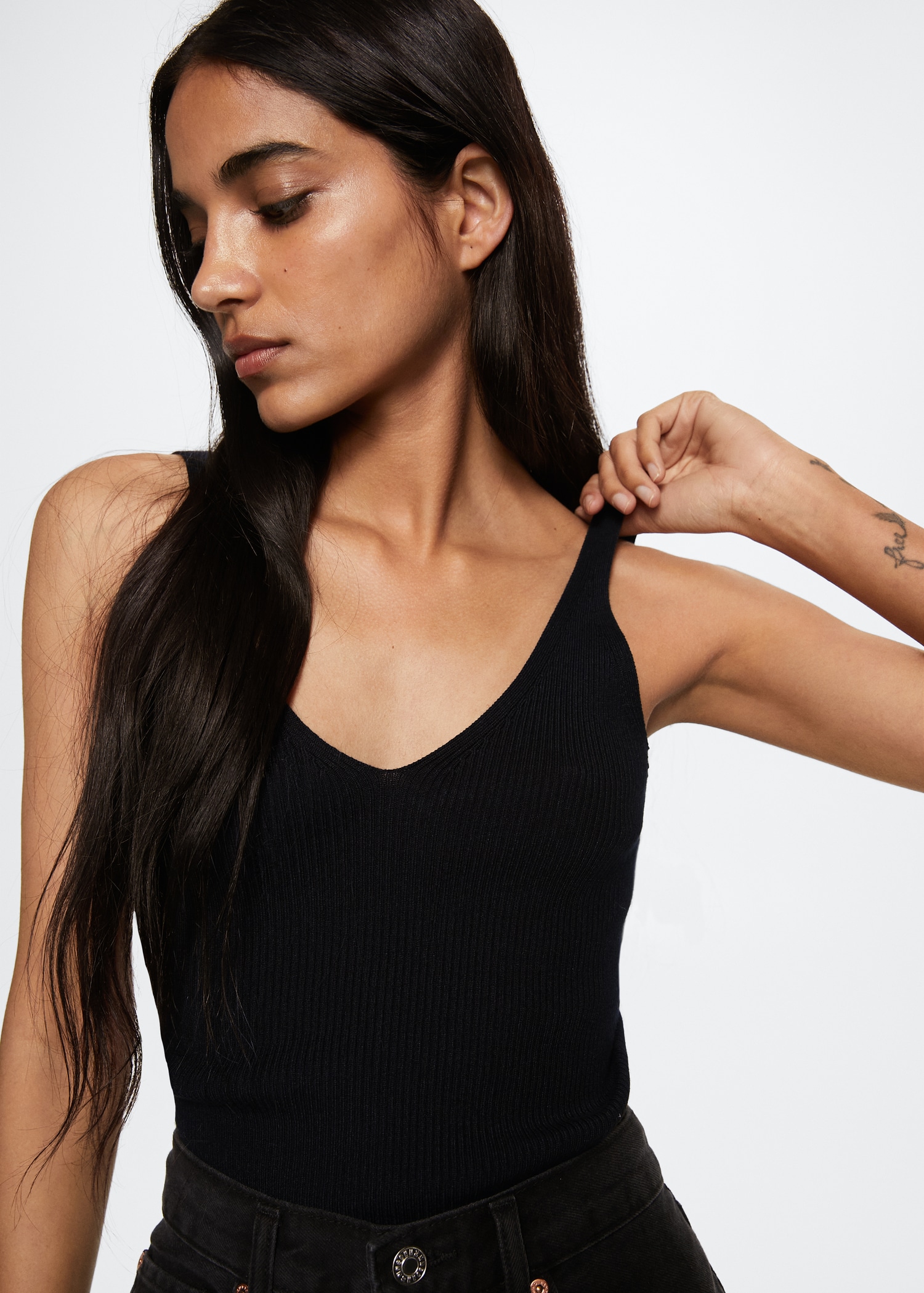 Ribbed knit top - Details of the article 1