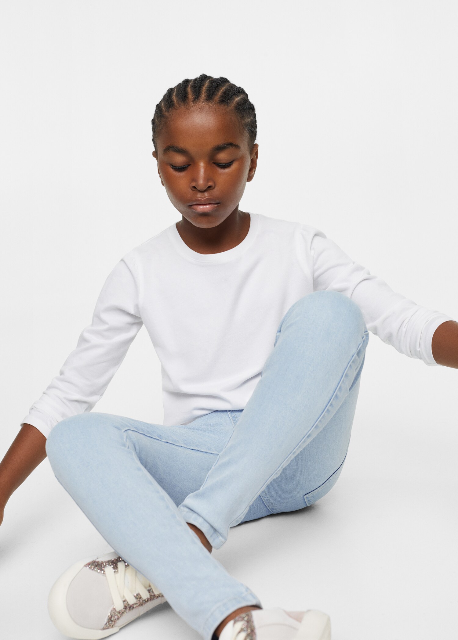 Elastic high-waist jeggings - Medium plane