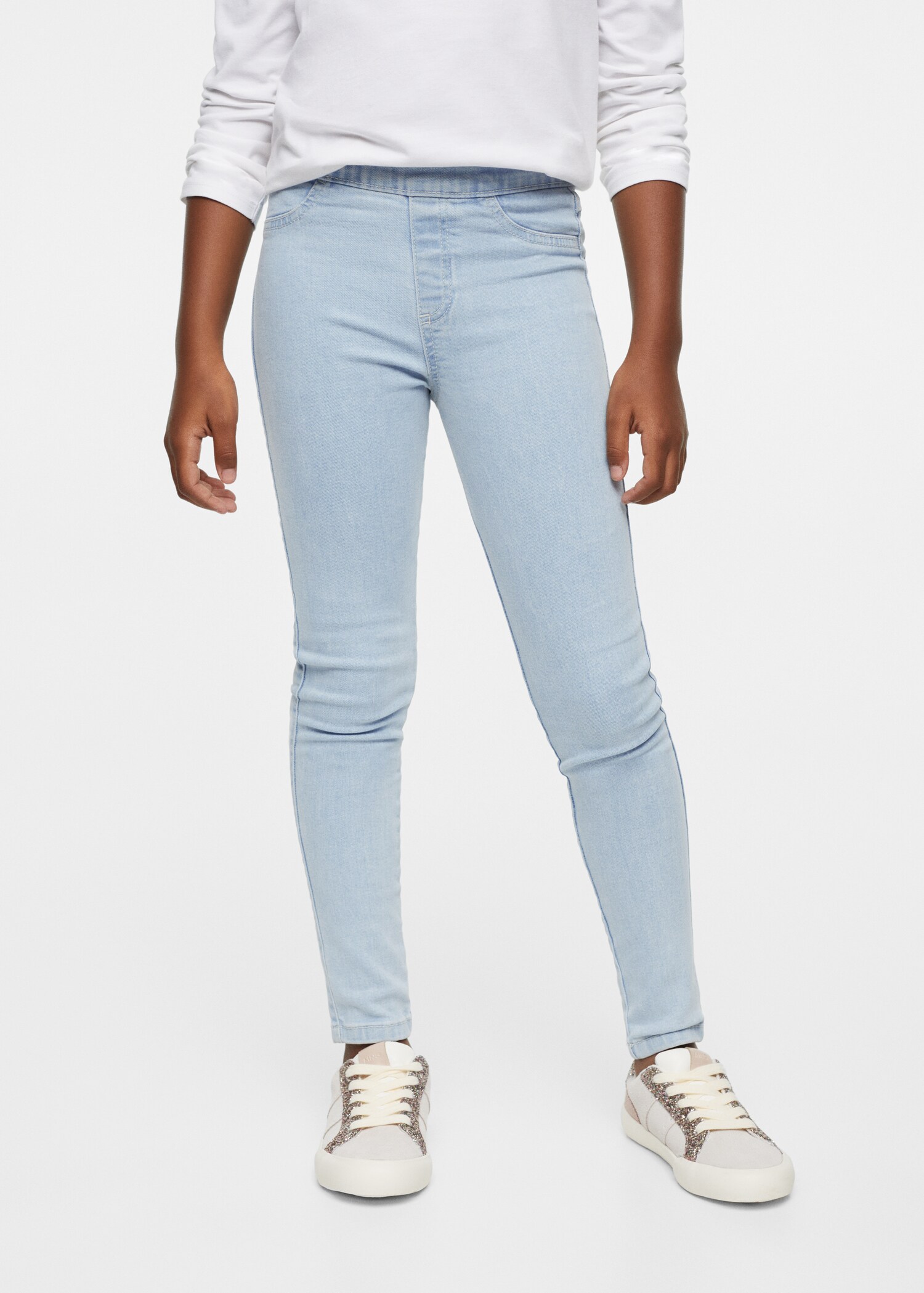 Elastic high-waist jeggings - Details of the article 1