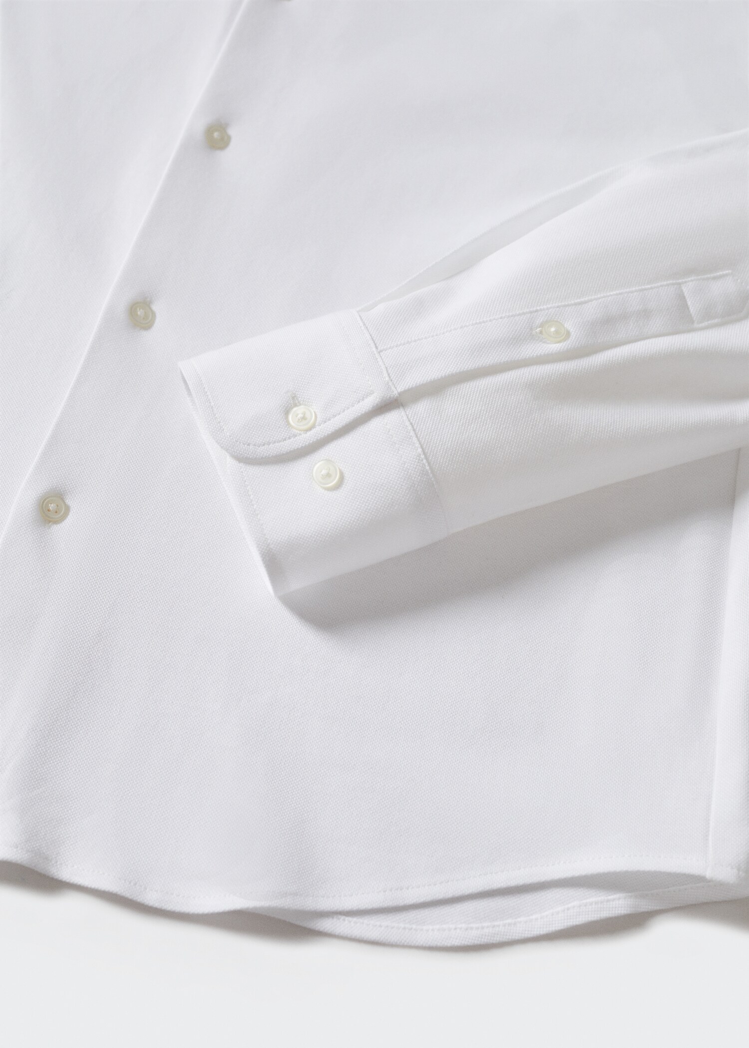 Slim-fit pique suit shirt - Details of the article 7