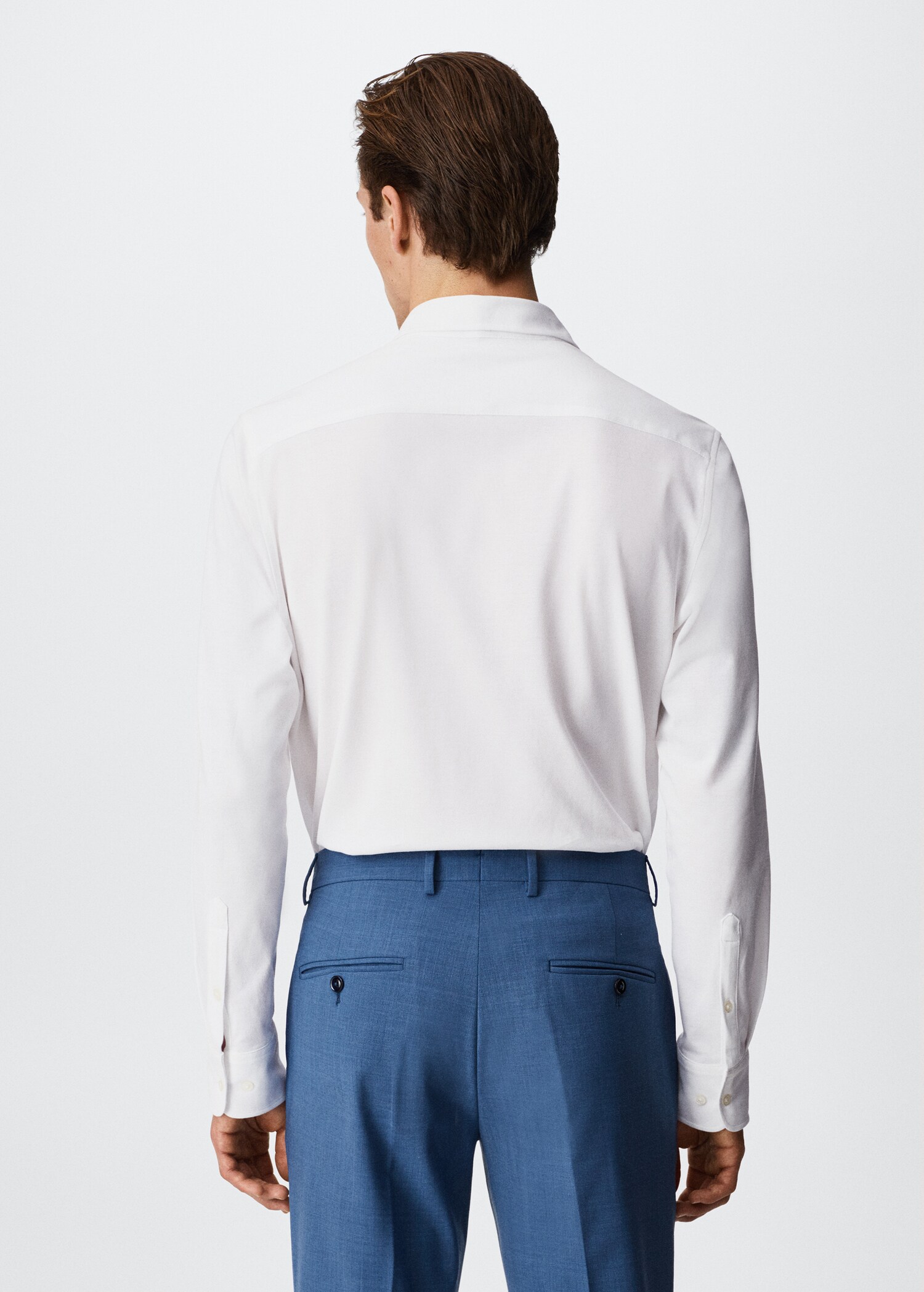 Slim-fit pique suit shirt - Reverse of the article